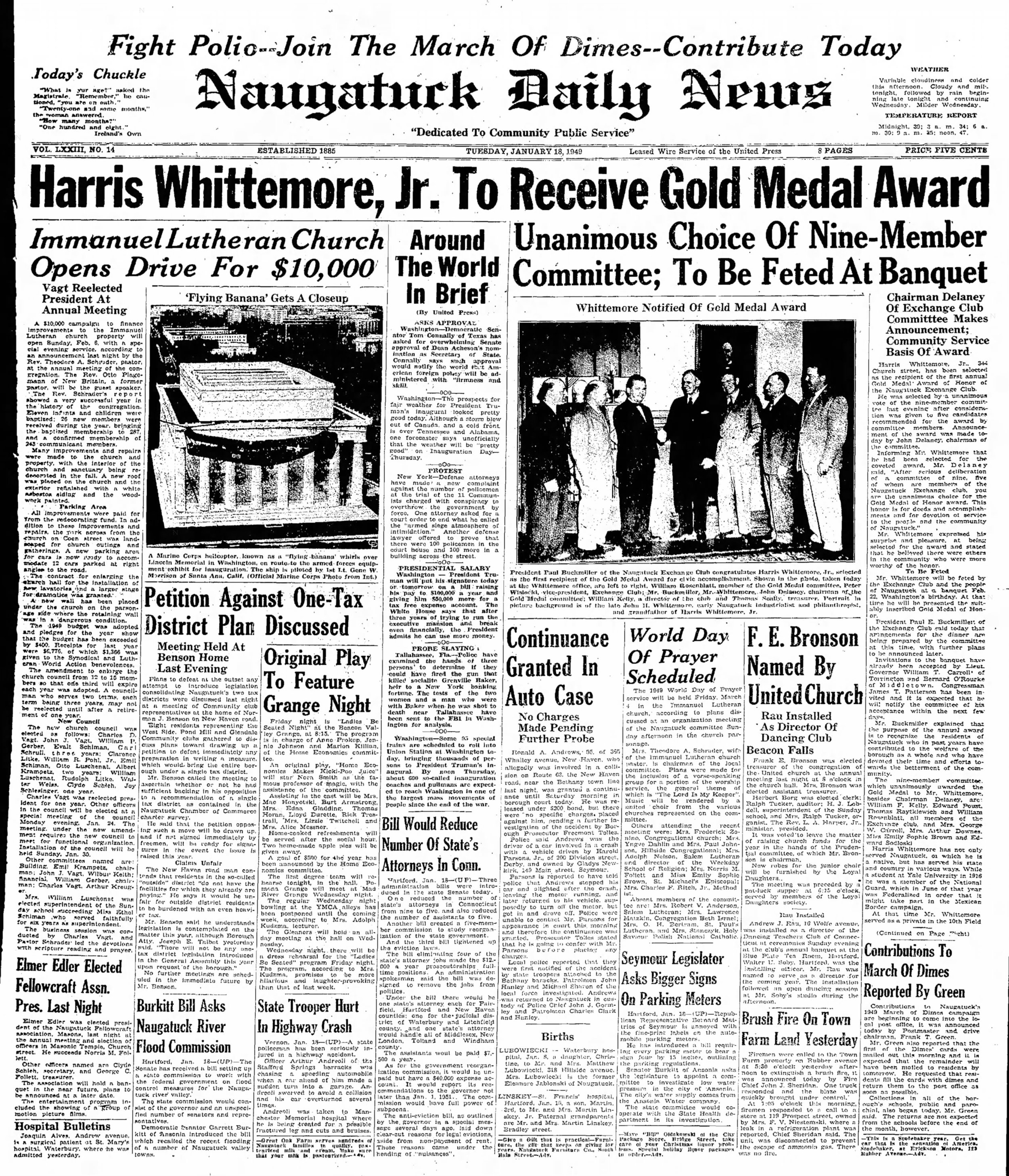 Naugatuck Daily News - Tue, Jan 18, 1949