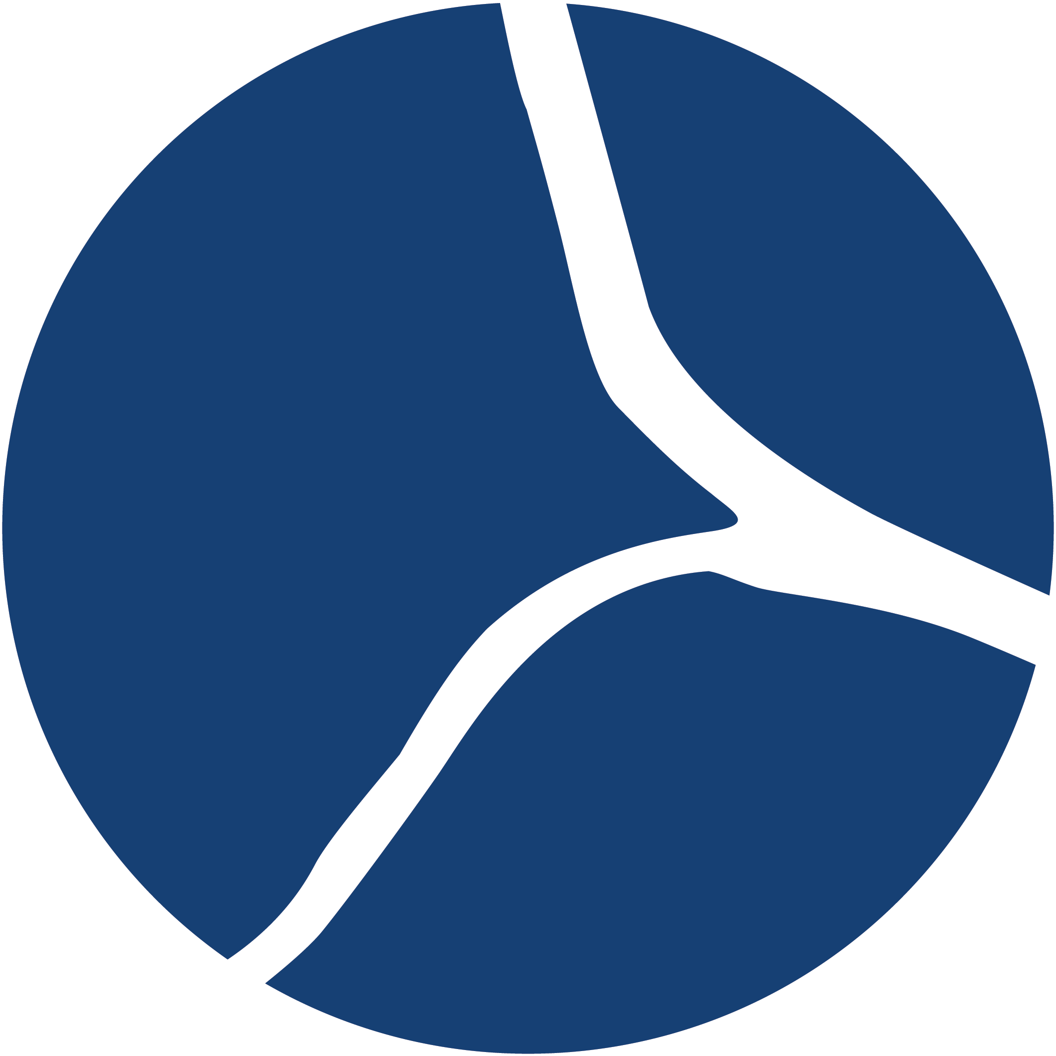 The logo of the environmental organization Greenpeace, featuring abstract blue earth with white curved lines representing waves or land.