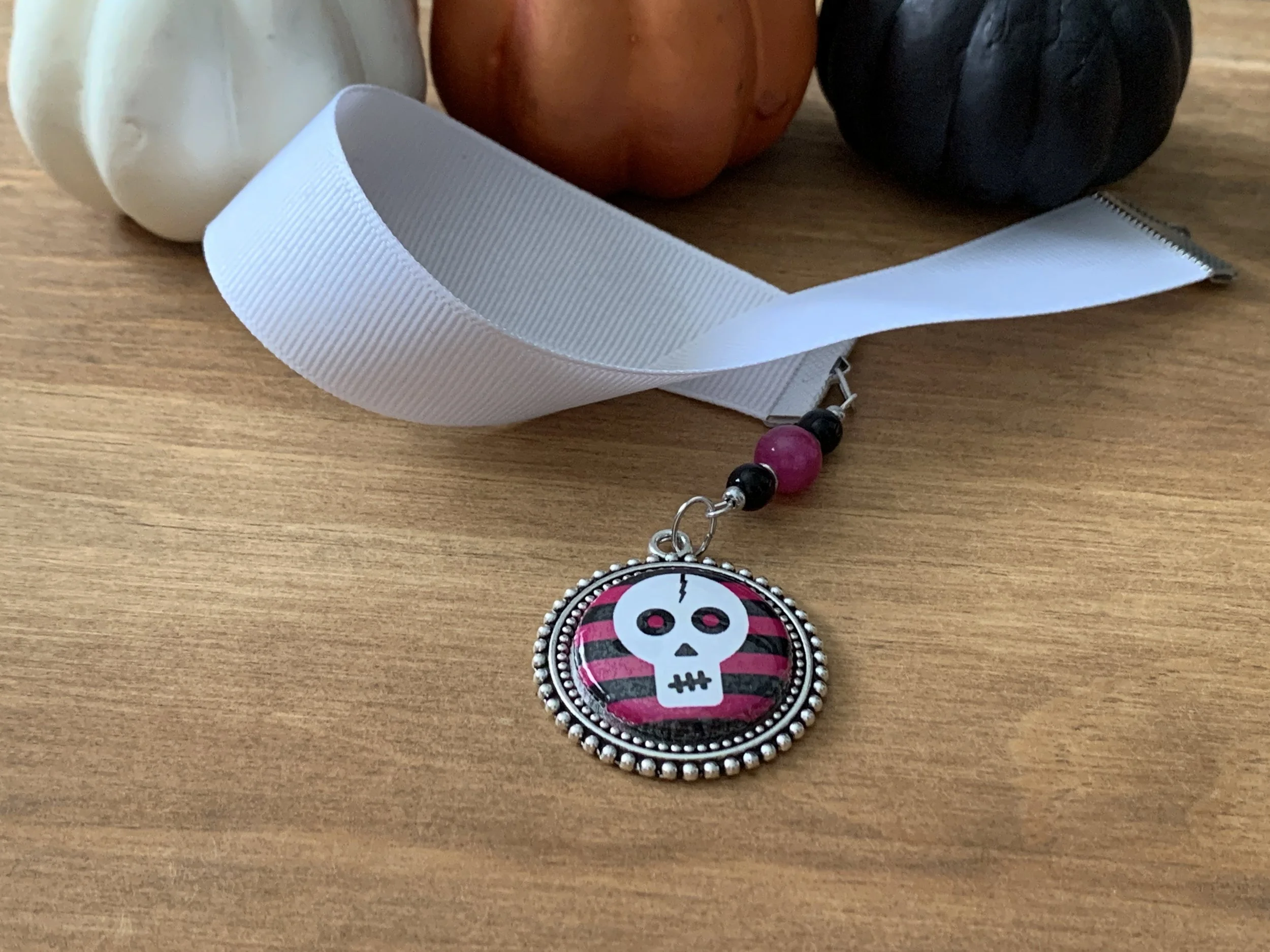 Pink Skelly Bookmark