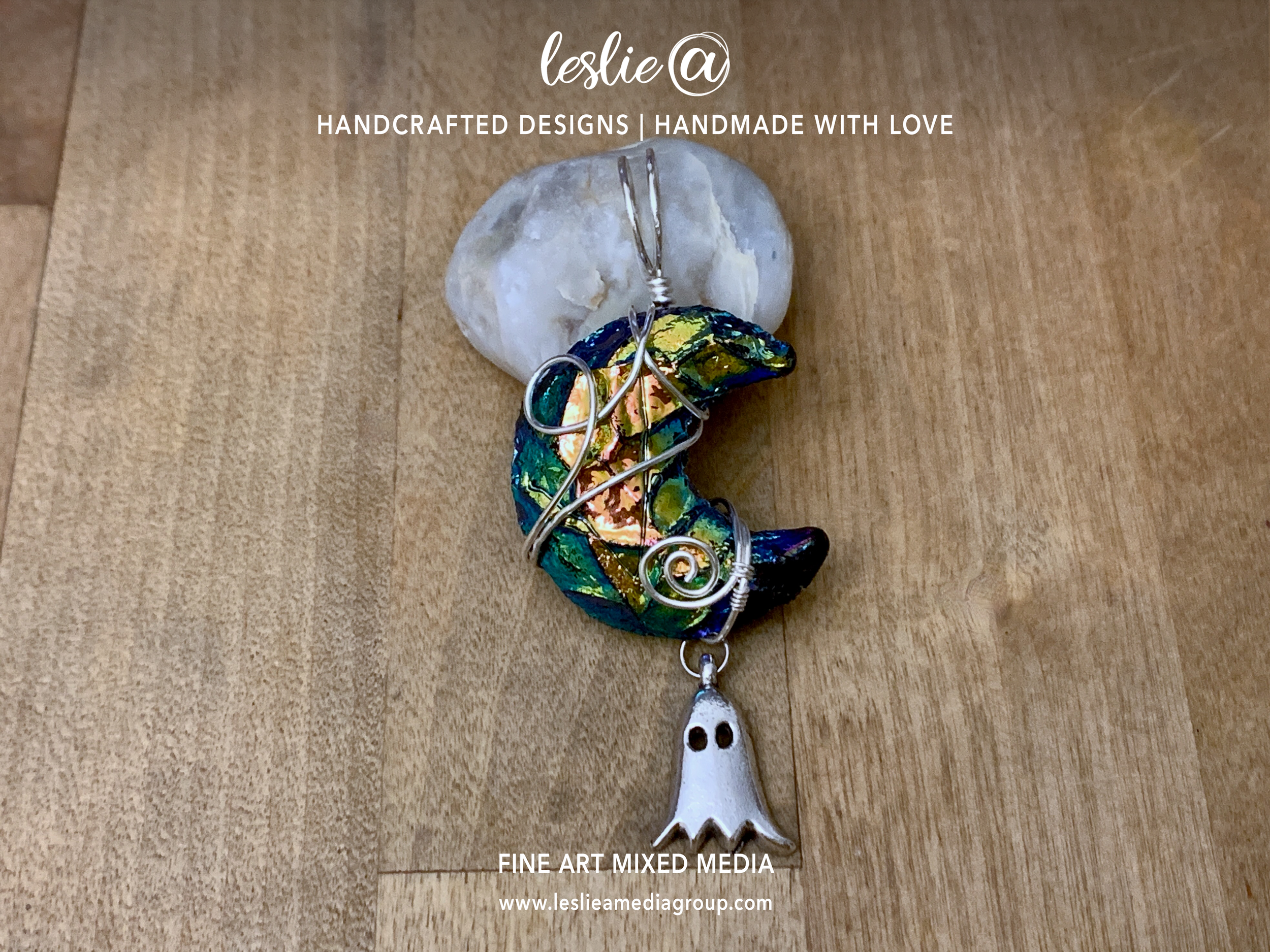 Titanium Moon Ghost Pendant