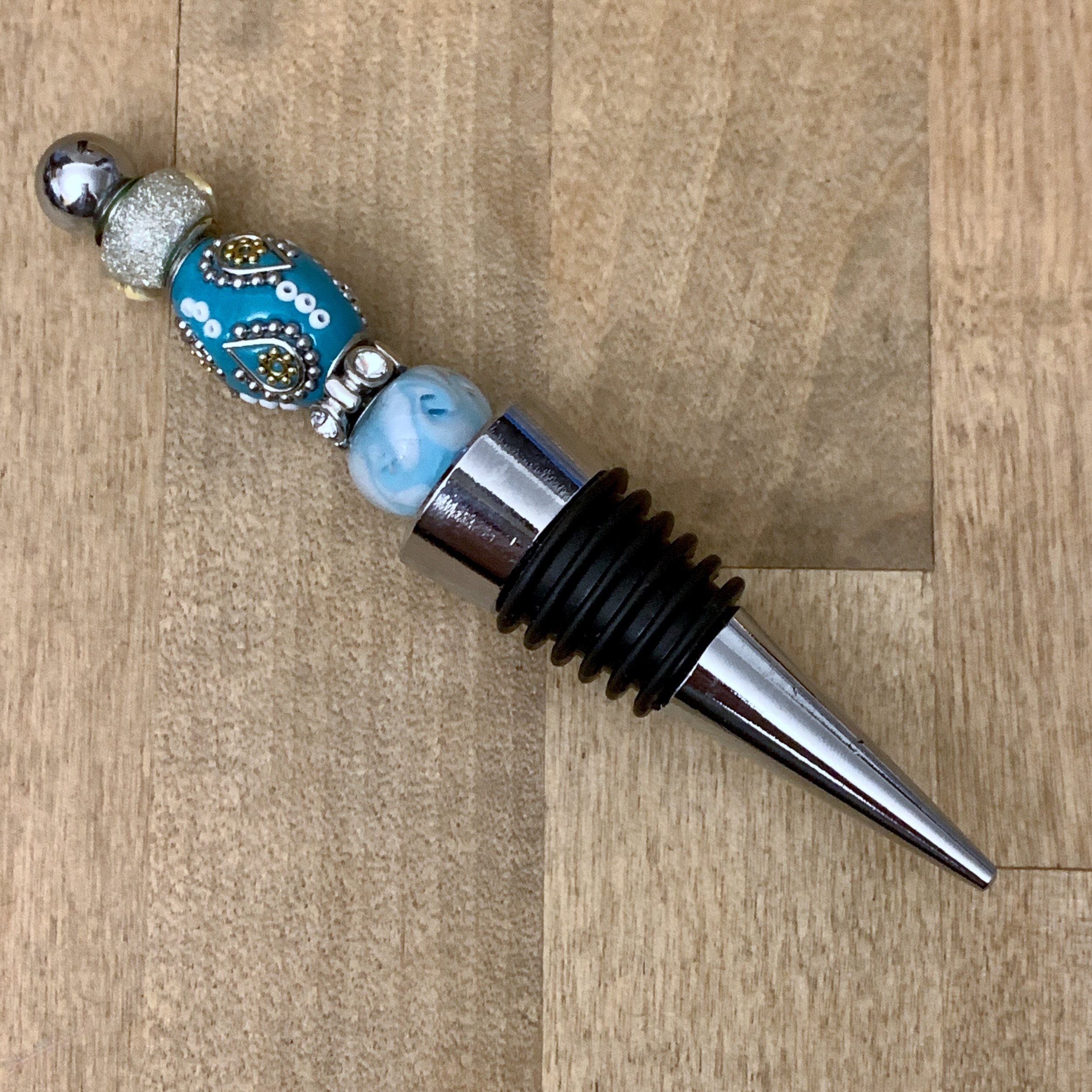 Beaded Wine Keeper - Turquoise