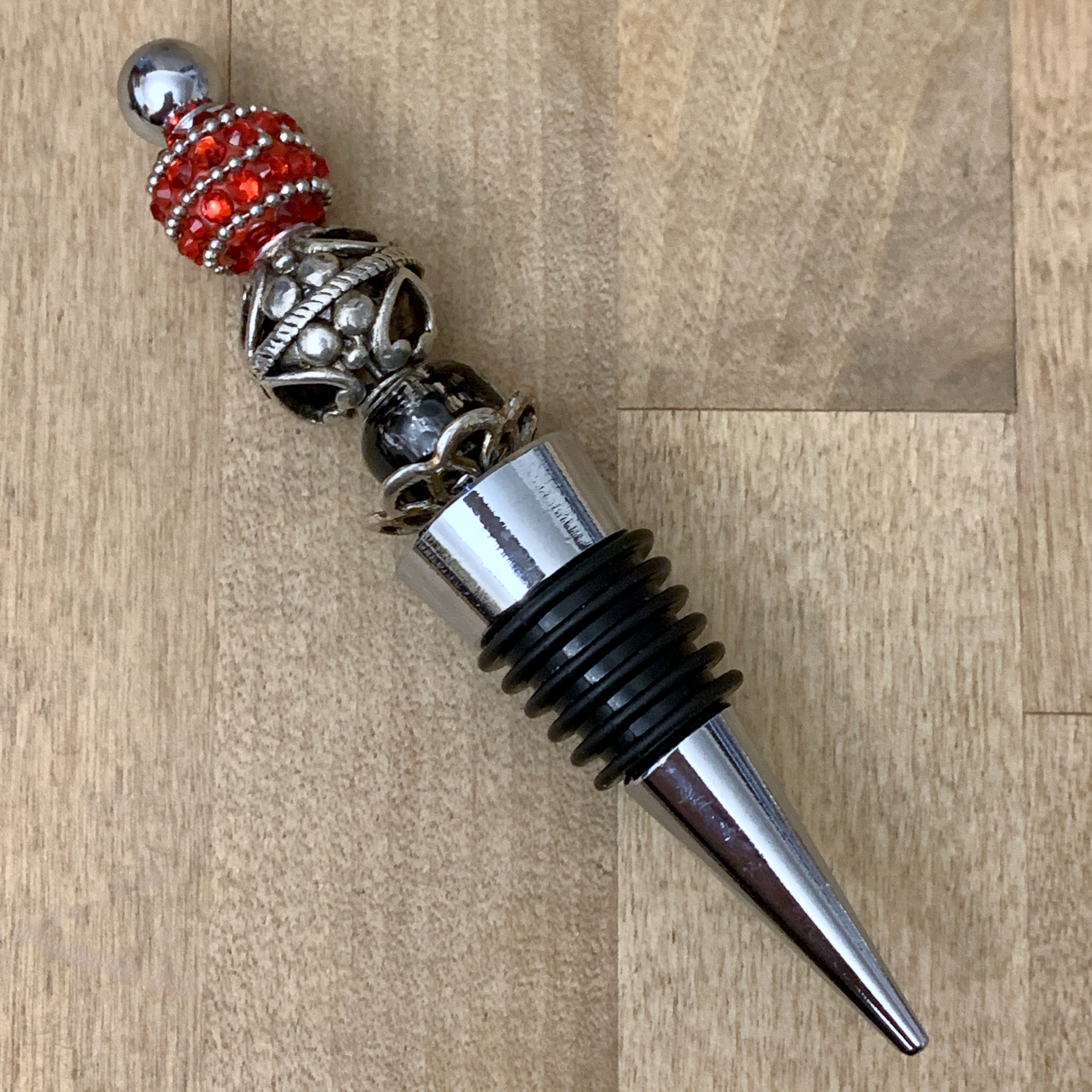 Beaded Wine Keeper - Red