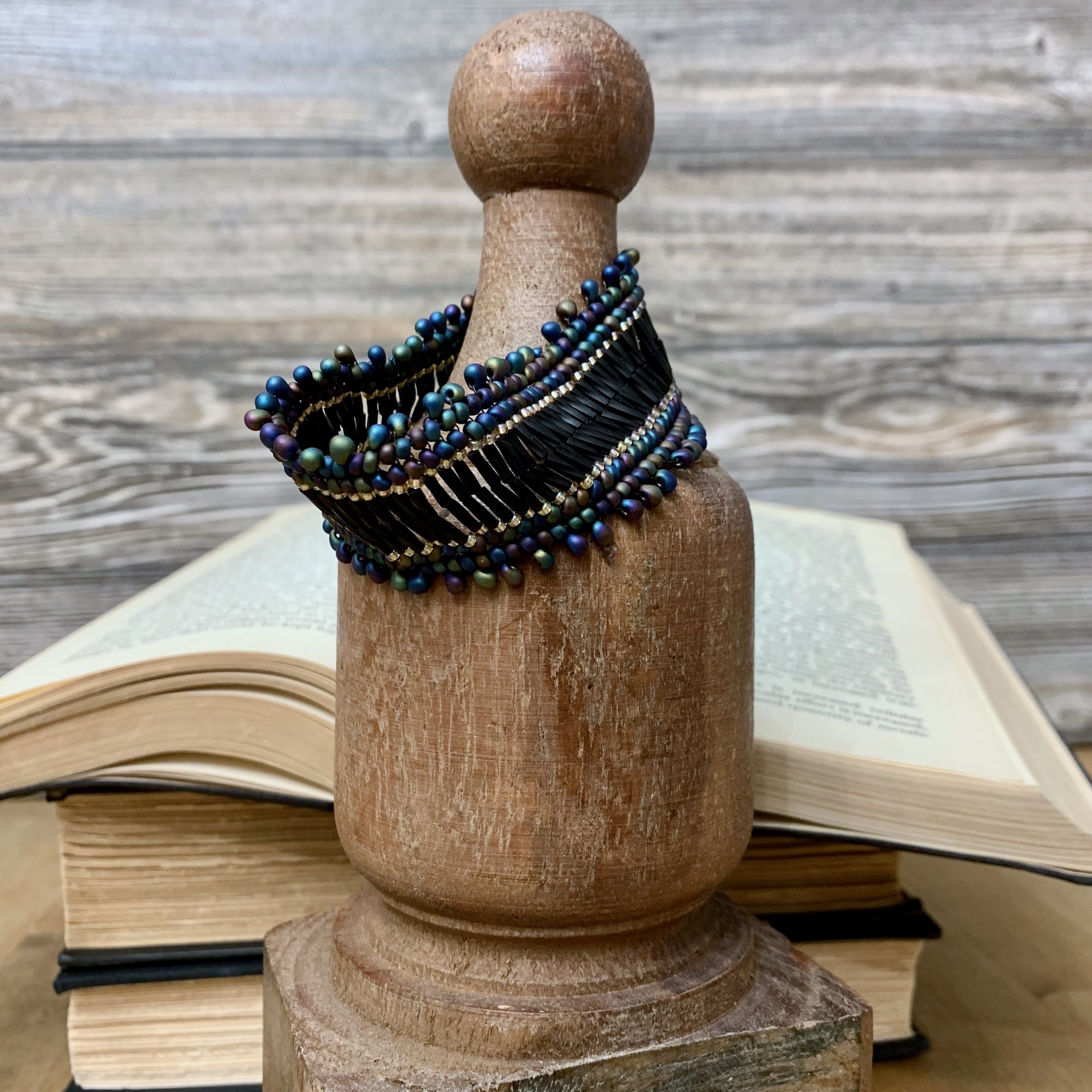 Midnight Aurora Beaded Bracelet