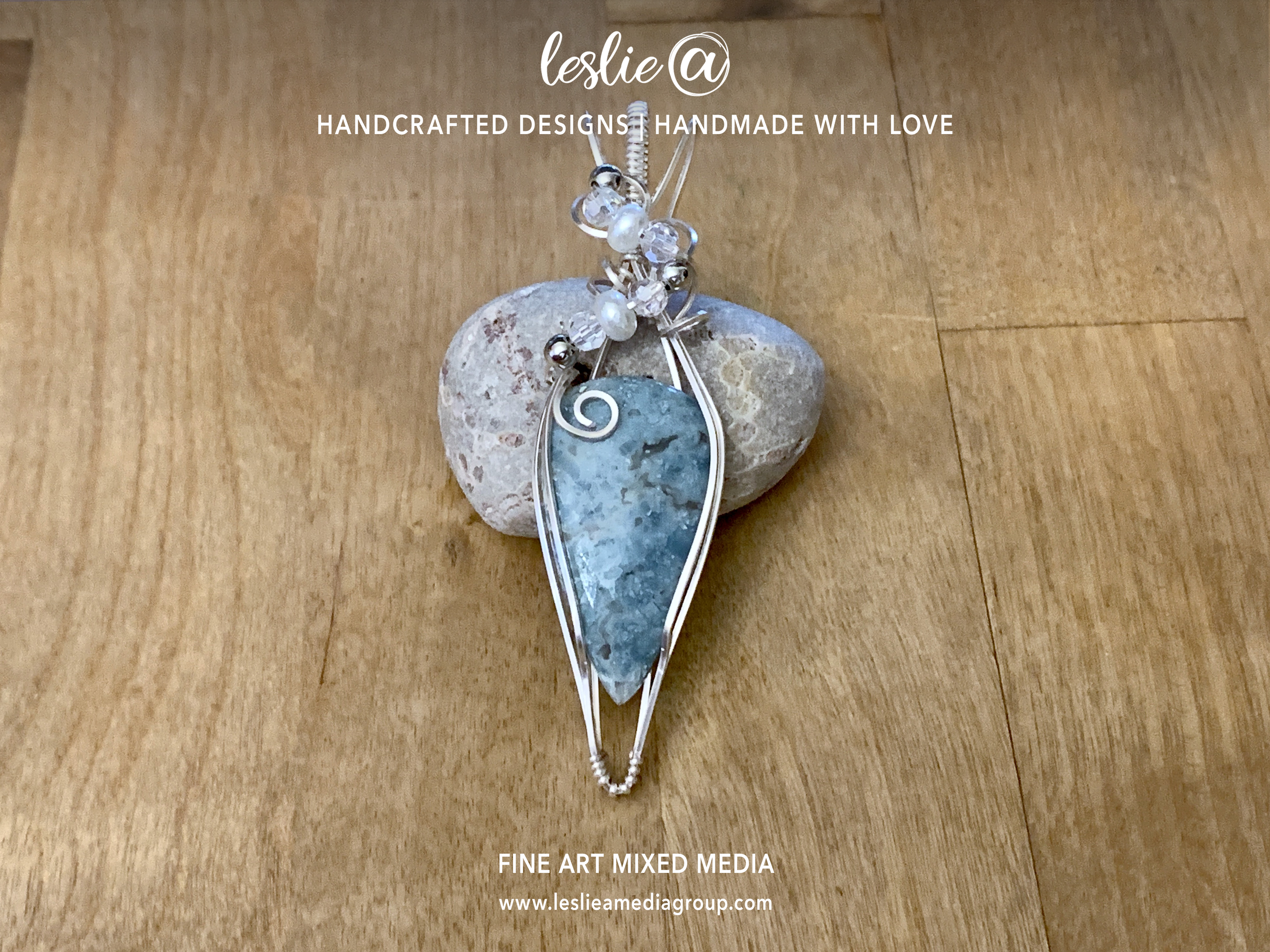 Aqua Moss Agate Pendant