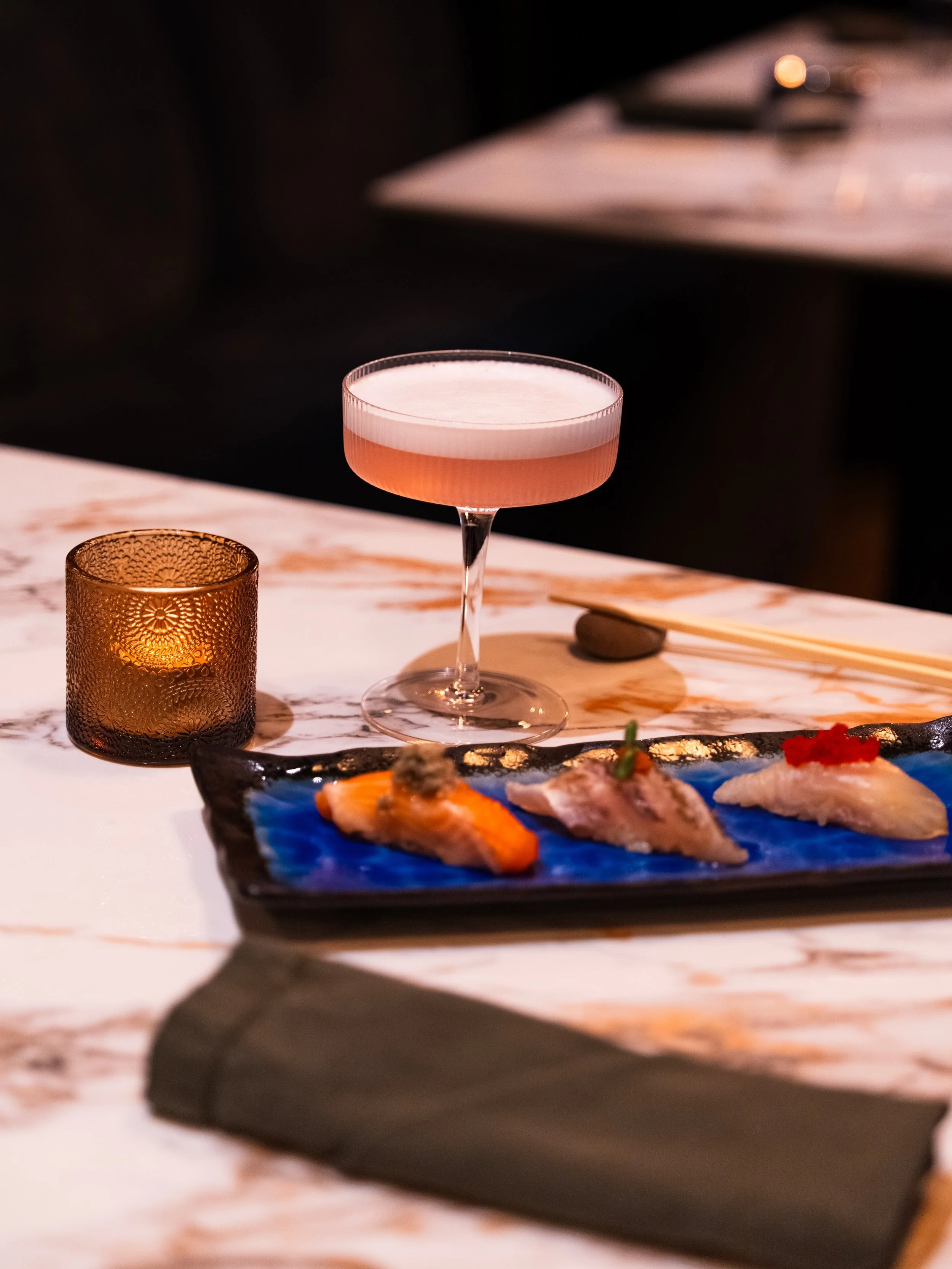 Every course tells a story. The right pairing helps you taste every chapter.

From crisp sake selections to thoughtfully chosen wines and spirits, our beverage pairings are designed to complement each course of The Tour, enhancing flavors, textures, 