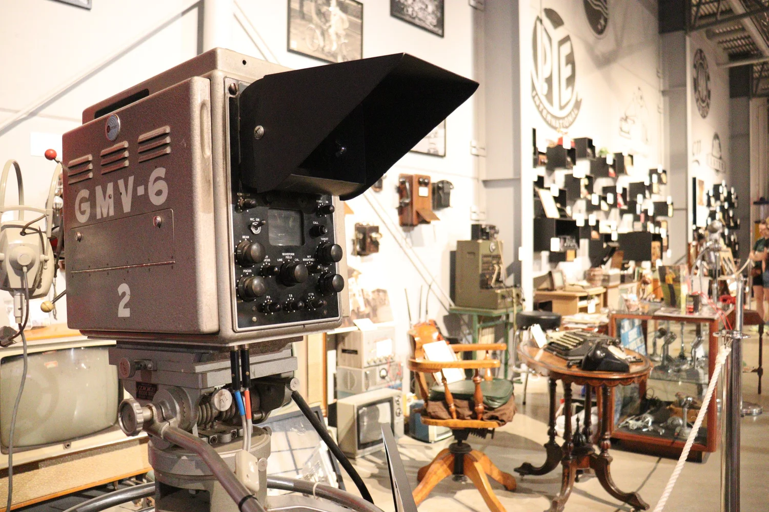 Historic telephones and radios on display