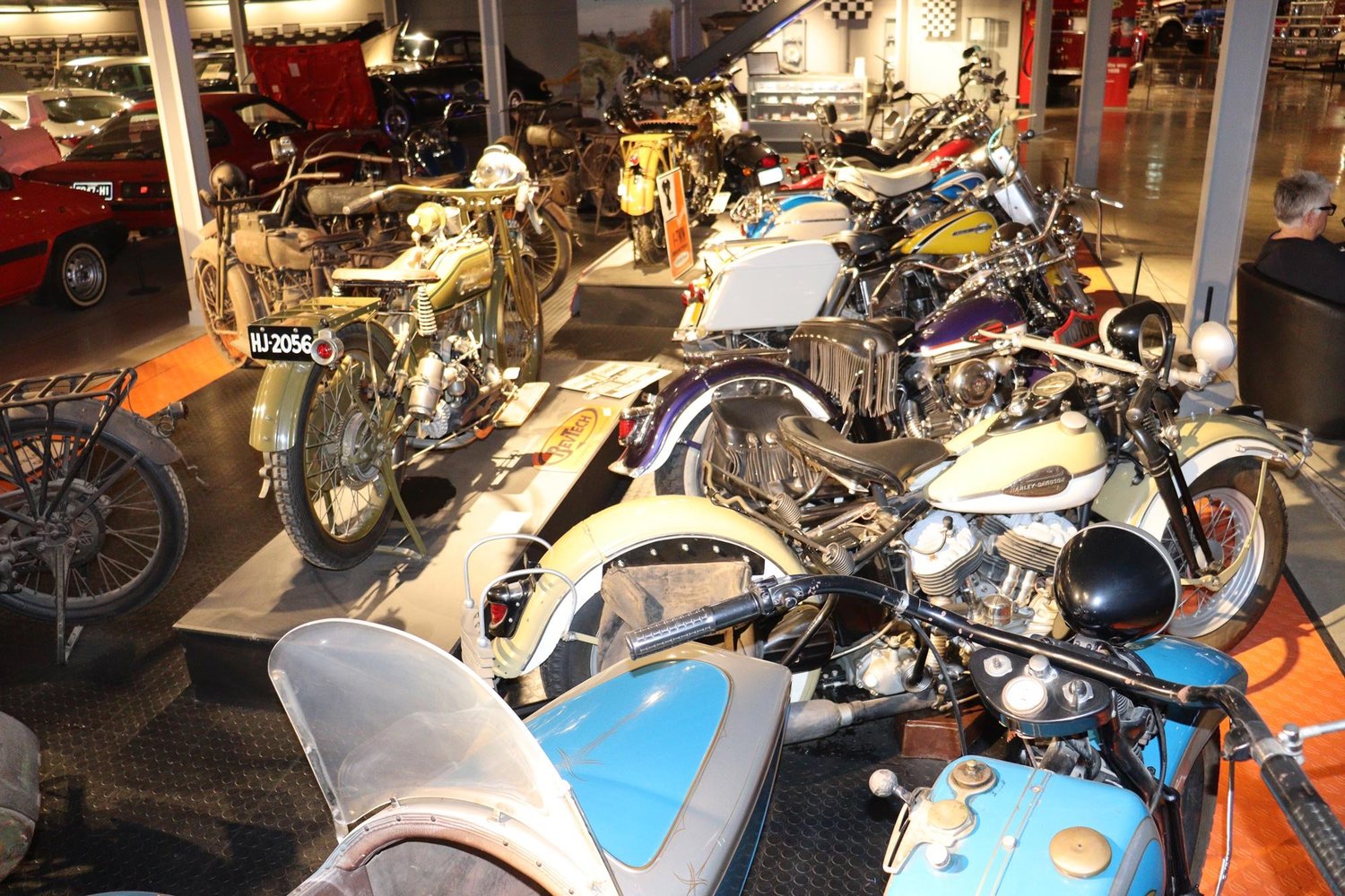 A restored classic motorcycle at MOVE