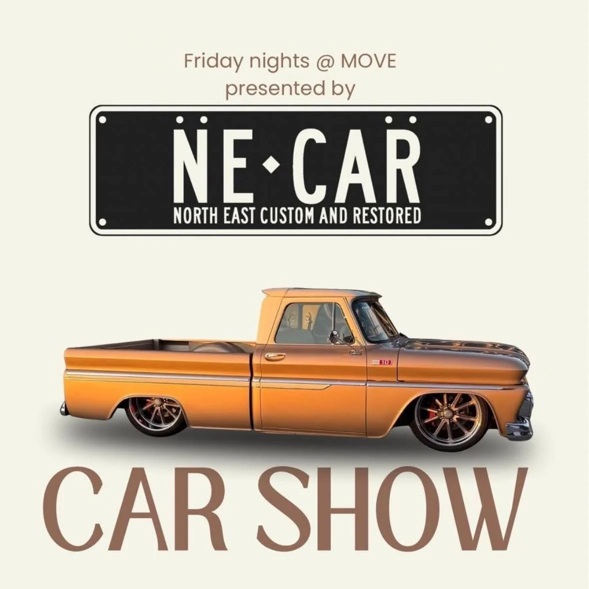 🔥 Friday Nights @ MOVE 🔥

Proudly presented by North East Custom and Restored, Friday Night Lights Car Show is back from 6pm, Friday 21st November!

👊 Great times, great location... even better cars!

📨 www.moveshepparton.com.au

@SouthernRodandC