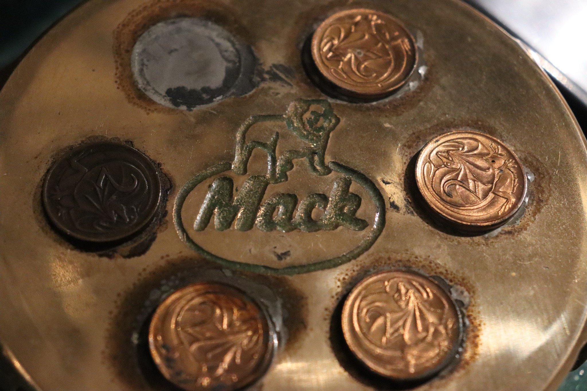 💰 2 Cent's 💰

Found on the John Flynn, a unique touch, factory installed or after market, 2c coins stuck to the fuel cap of every steel tank ?

The story of how and why ?
We would love to hear your thoughts.

Mack Trucks Australia 

MOVE...... The 
