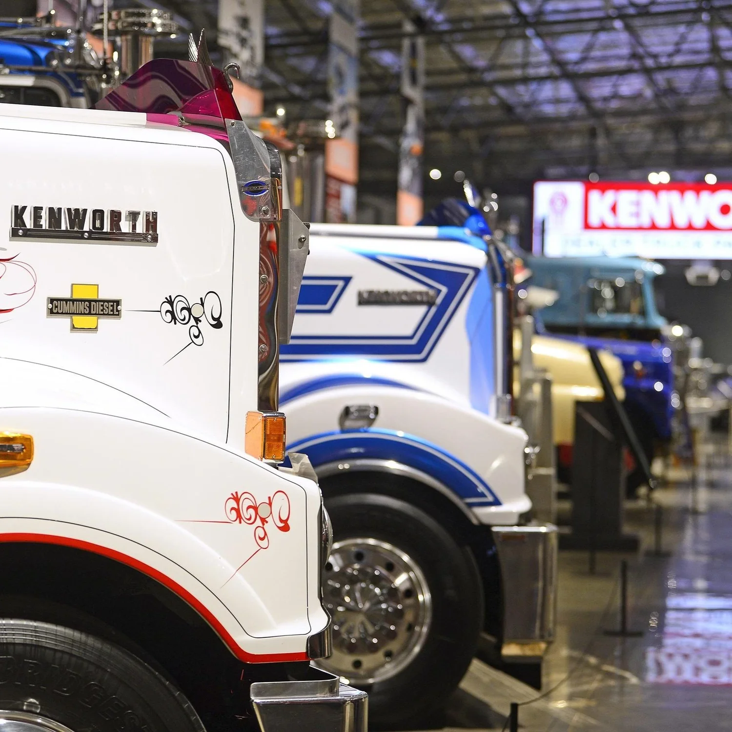 Trucks in the Kenworth Dealer Pavilion at MOVE