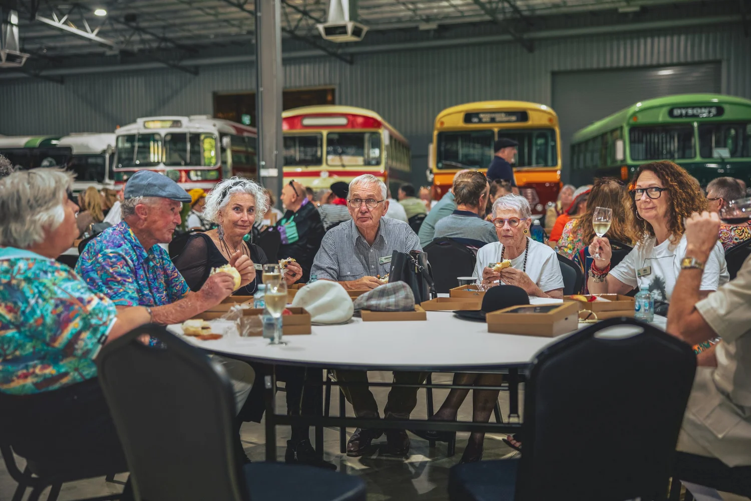 Club dinner on the museum floor