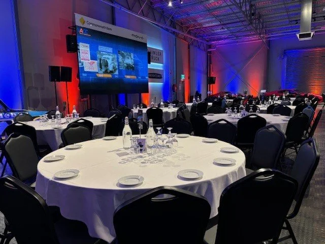 A function set up on the museum floor at MOVE