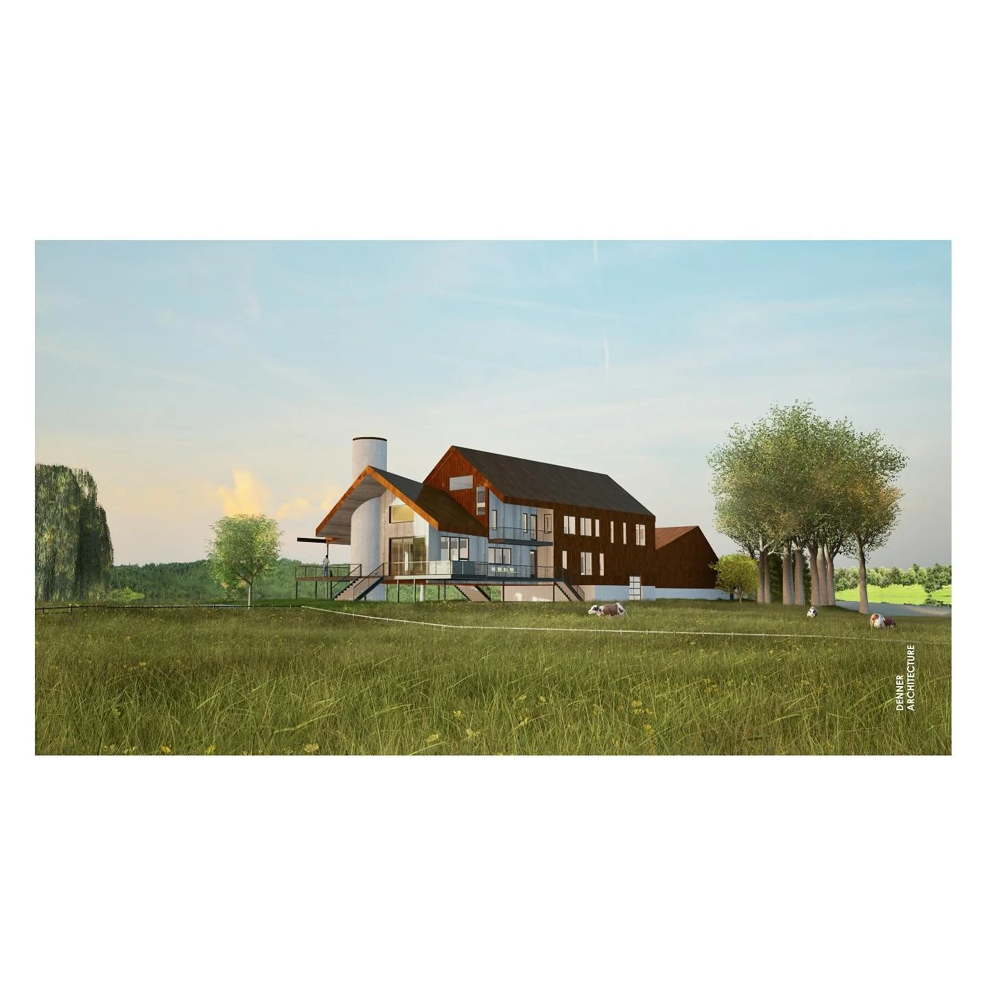 Good morning from our modern farmhouse project! As we study form and materials, we enrich the opportunities of the sun filled site, soft breezes across pastures with views of the river and mountains beyond. If you&rsquo;re looking to build your dream