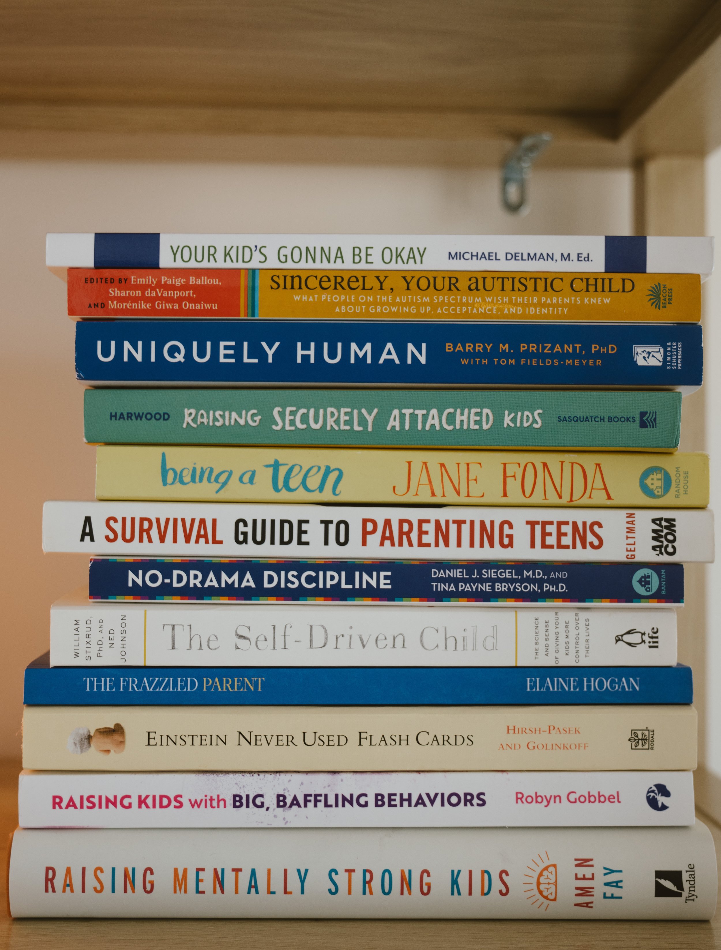 stack of teen therapy books