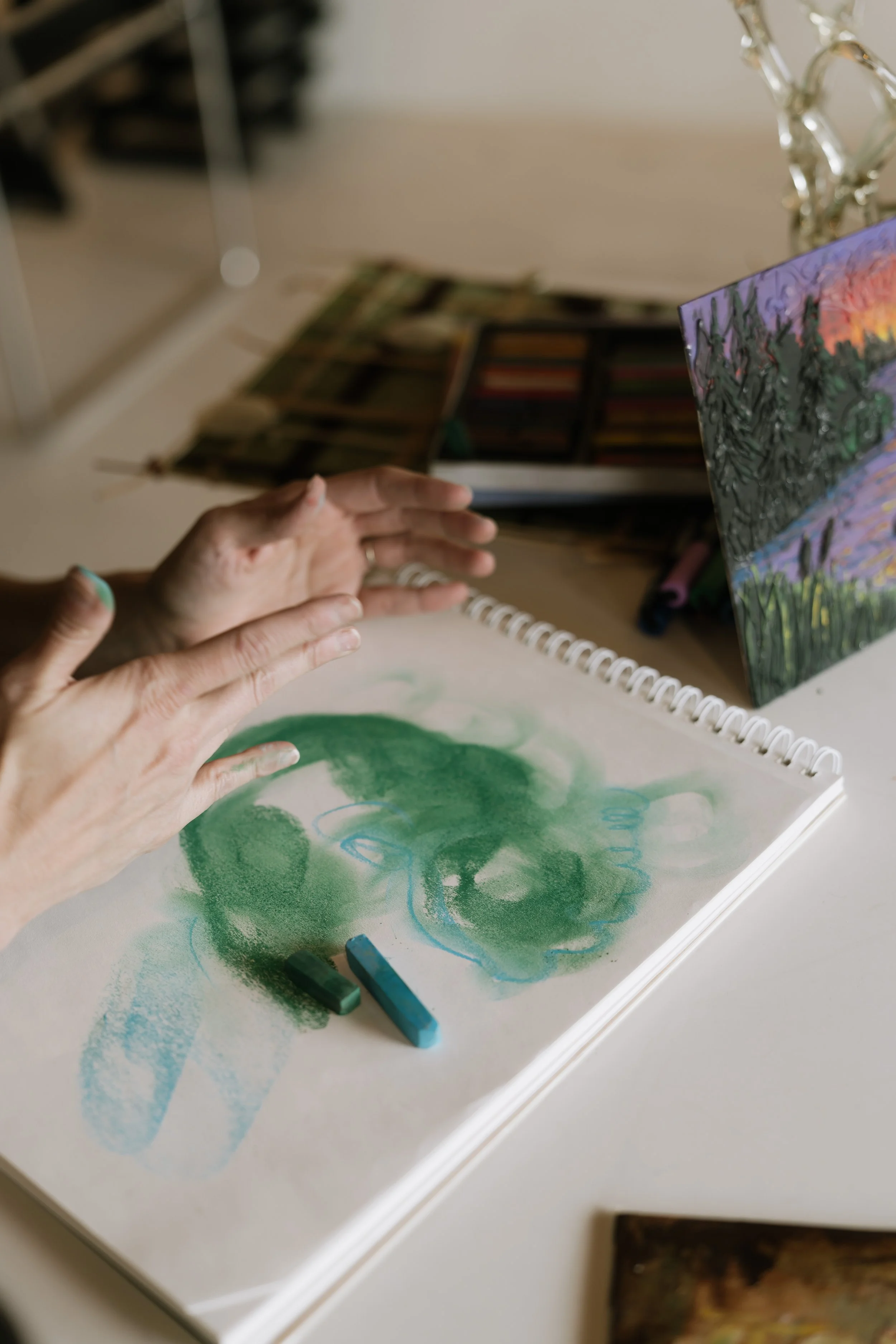 Person using art to heal