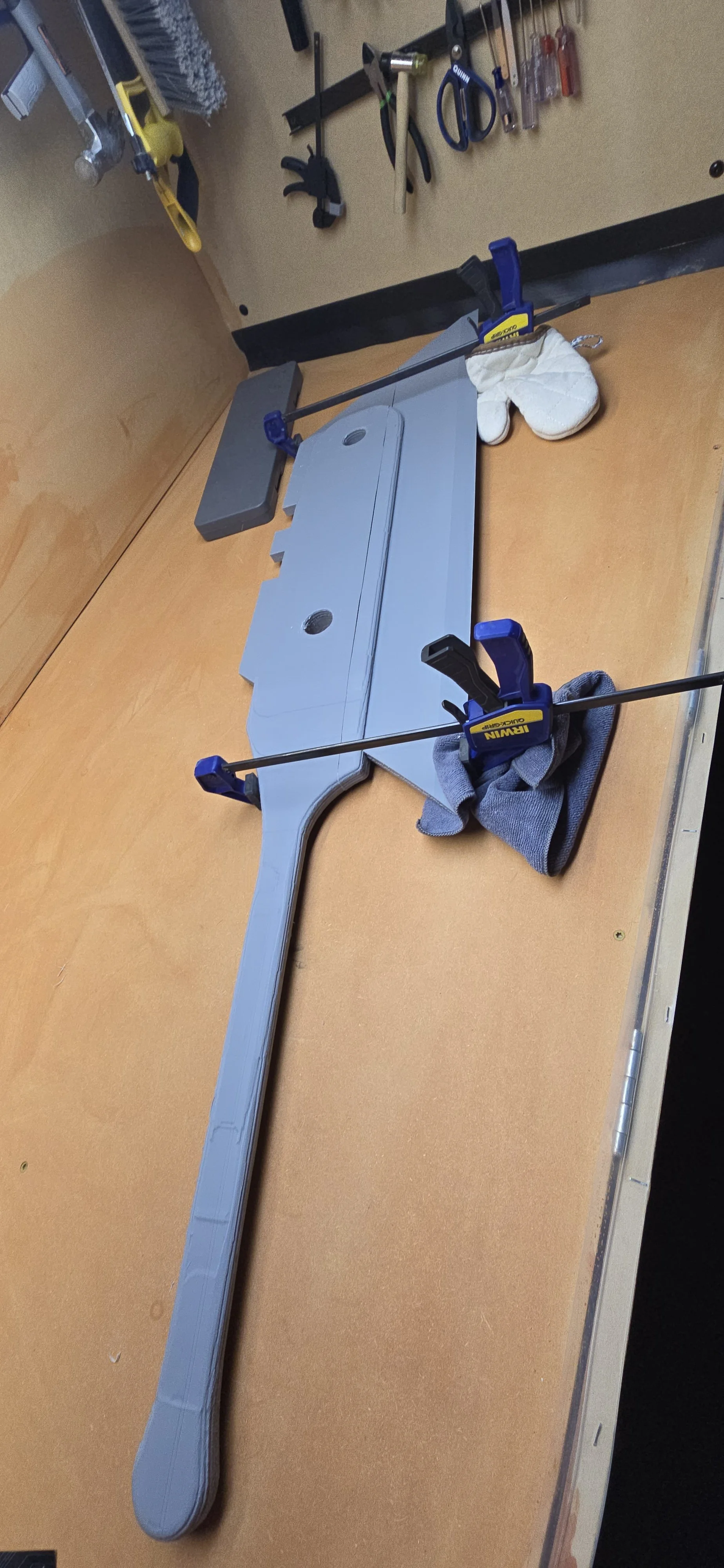 Greatsword print completed in two halves