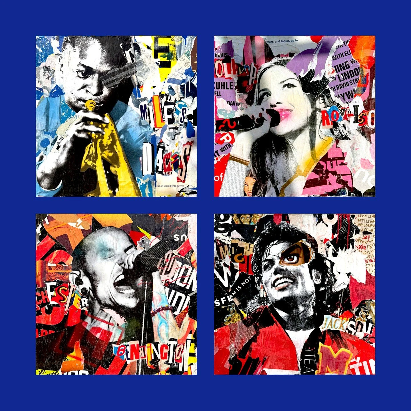 Just installed at @MomentumMusicSchool 🎶
A collaboration between Gennaro Studio and @MomentumMusicSchool&hellip; From jazz pioneers to modern icons, each piece layers torn posters, paint and typography to capture the rhythm that links generations. 
