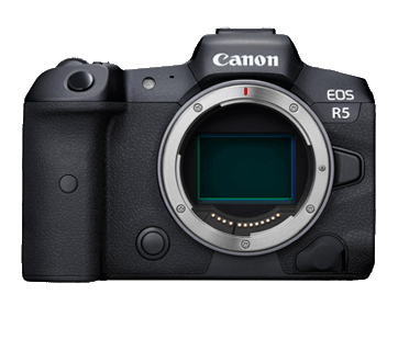 Canon EOS R5 camera with no lens attached