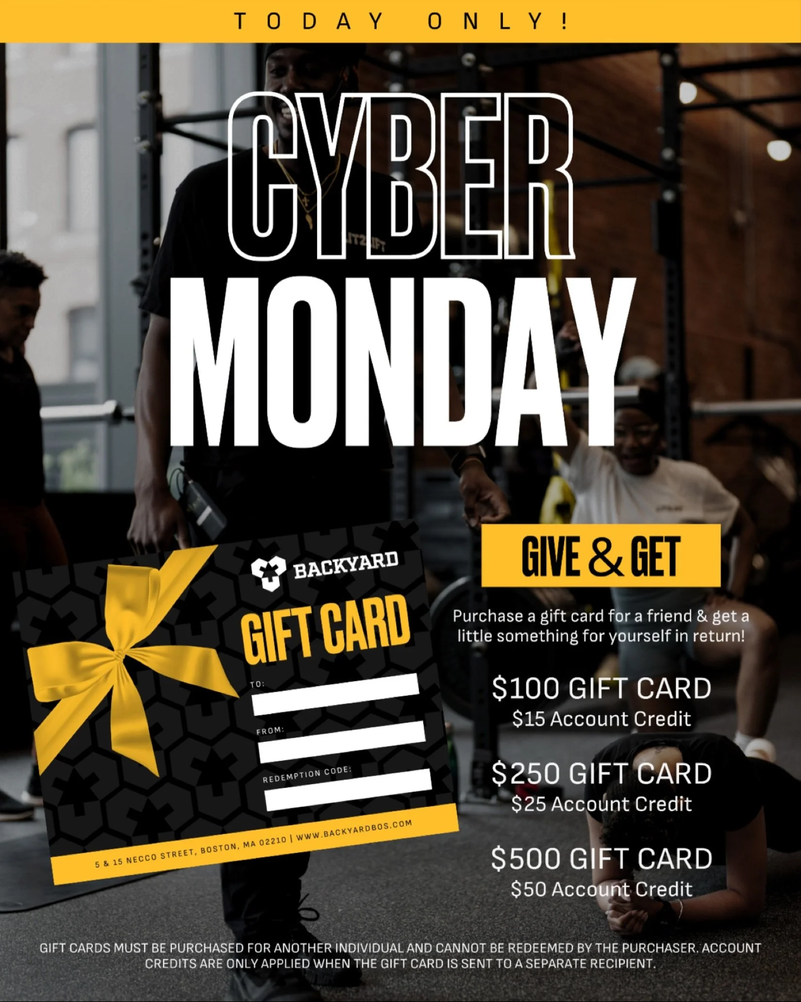Spread the love this Cyber Monday ❤️&zwj;🔥 When you purchase a gift card for a friend or family member, you&rsquo;ll receive an account credit on us.

Gift cards available online (link in bio) or at the front desk!