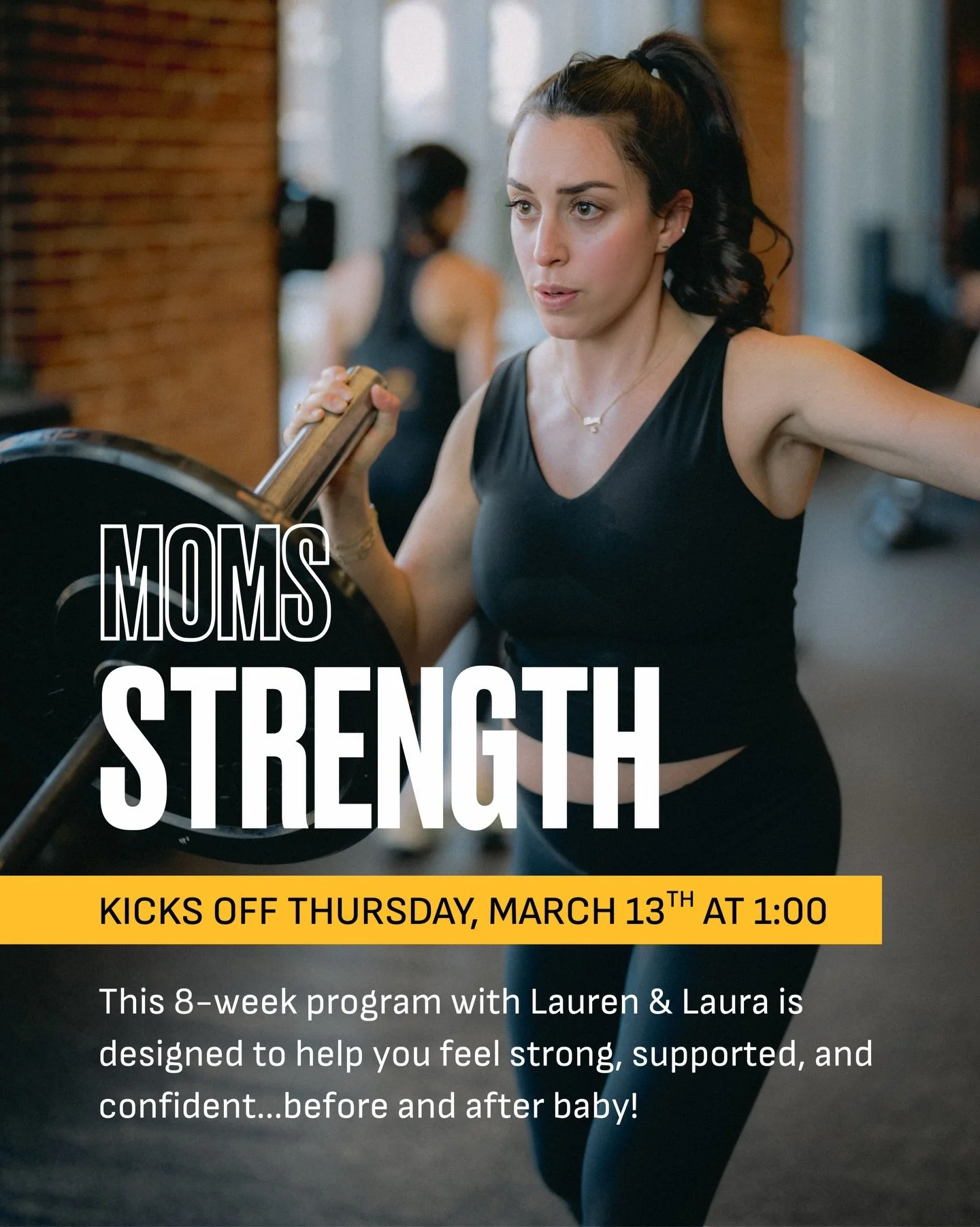 Strong for pregnancy. Strong for postpartum. Strong for life.

Kicking off March 13th at 1PM, this 8-week (or 4-week) program with Lauren &amp; Laura, is designed to help you feel supported, educated, and confident&hellip;before and after baby.

You 
