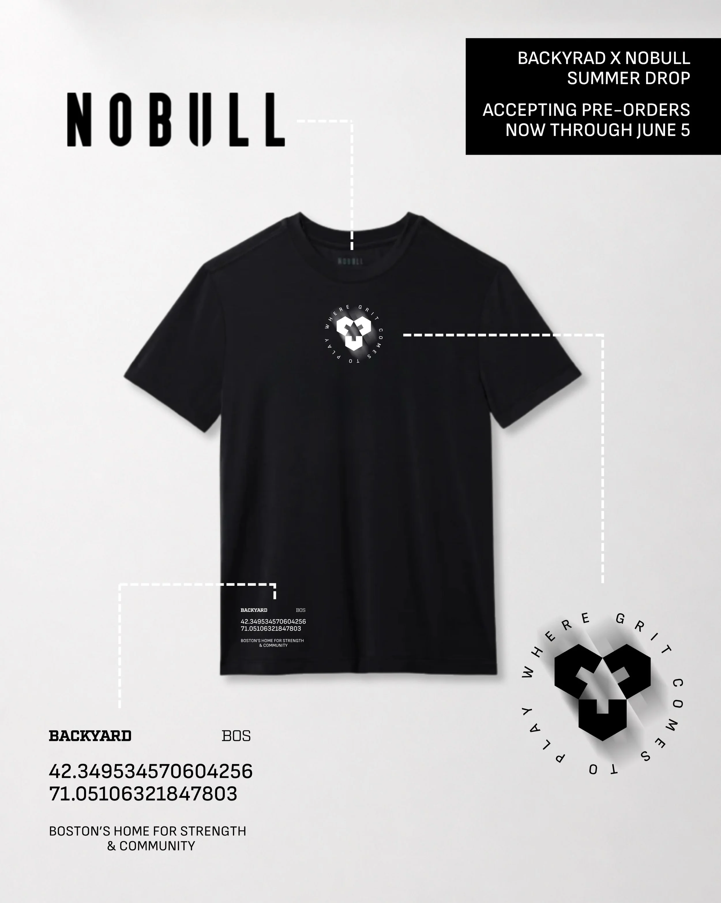 The Backyard x NOBULL Summer Collection is officially live. 😎 This is a pre-order only drop, ordering closes Friday, June 5th. 

📦 Estimated Delivery Items will be available for pickup at the gym approximately the last week of June.

Lock in now so