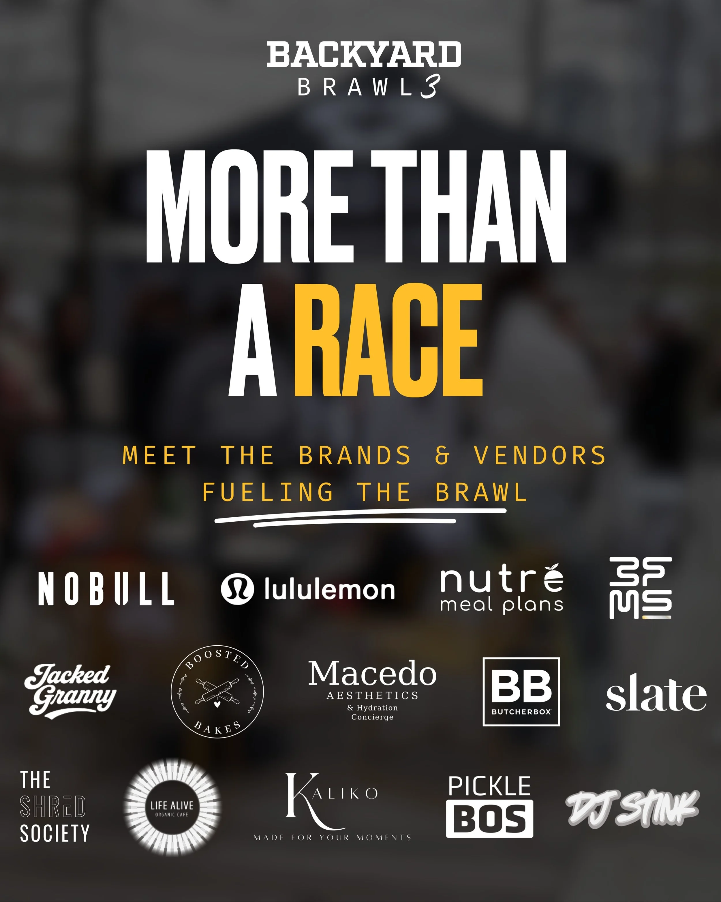 More than a race. It takes a whole crew to BRAWL. 👊🔥

From popping up on race day, to filling athlete swag bags, to hooking up our podium finishers with some pretty unreal prizes, these brands are helping us make Backyard Brawl 3 one to remember.

