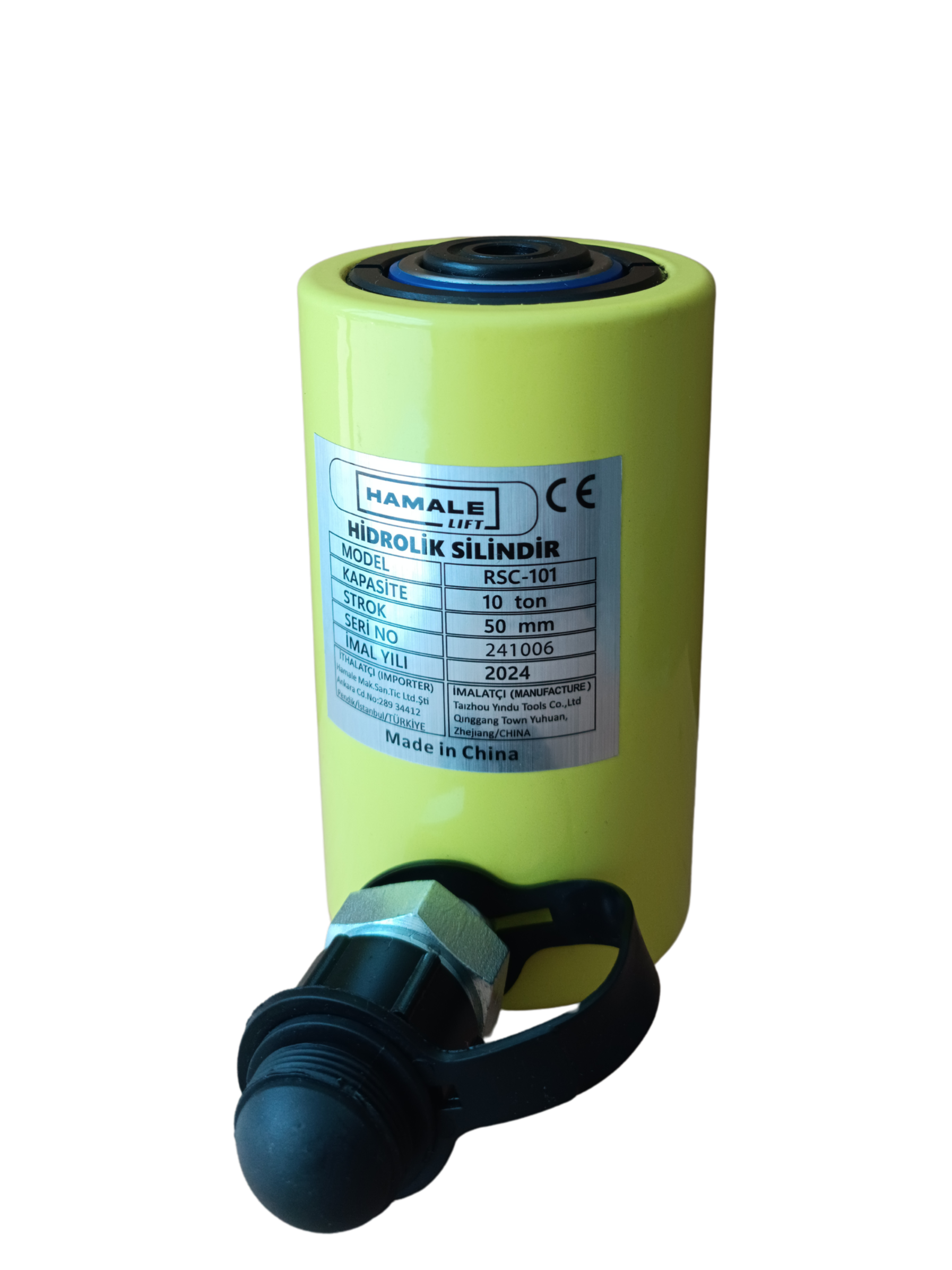10 ton 50 mm strok Hamale RSC-101 hidrolik silindir kriko modeli