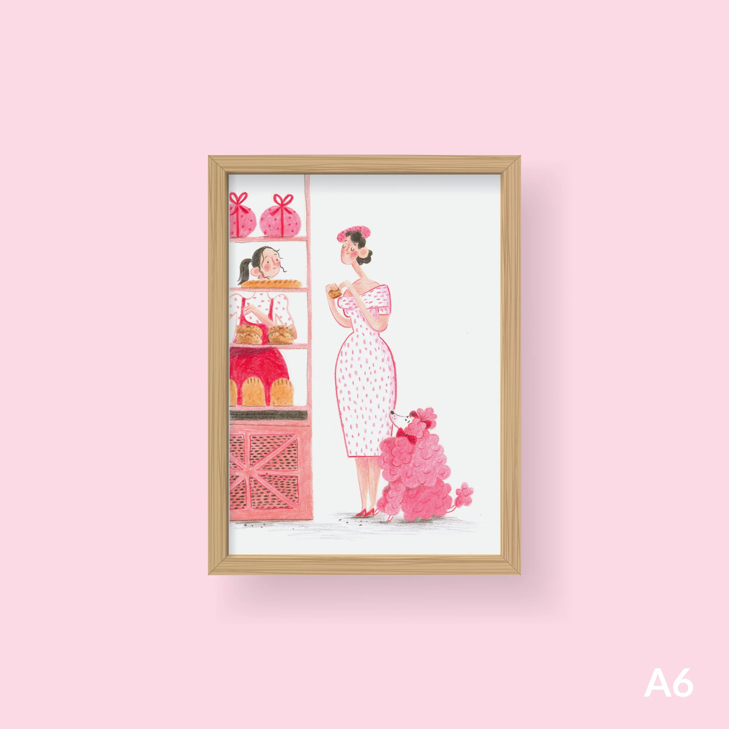 Original drawing 'At the bakery'