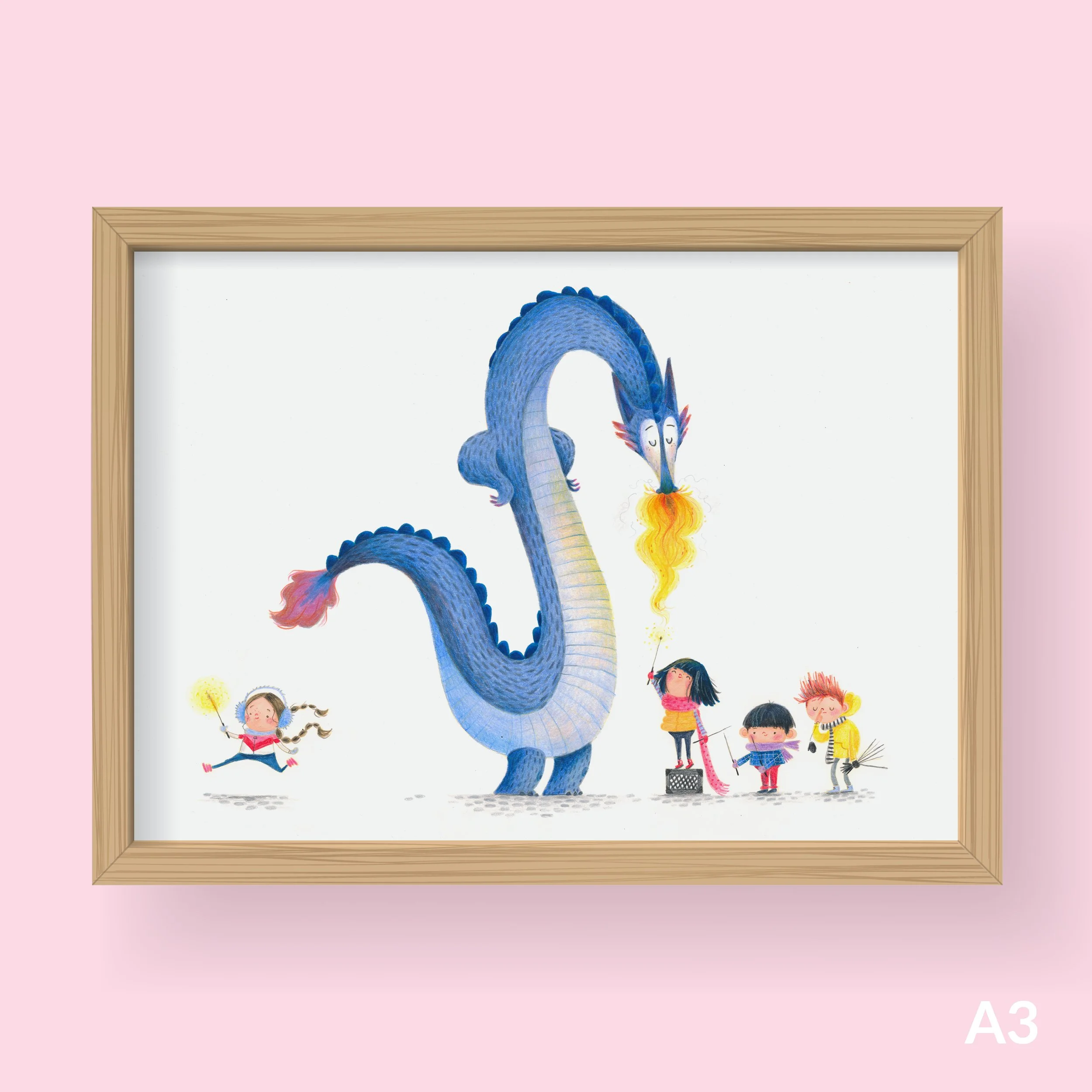 Original drawing 'Year of the blue Dragon'