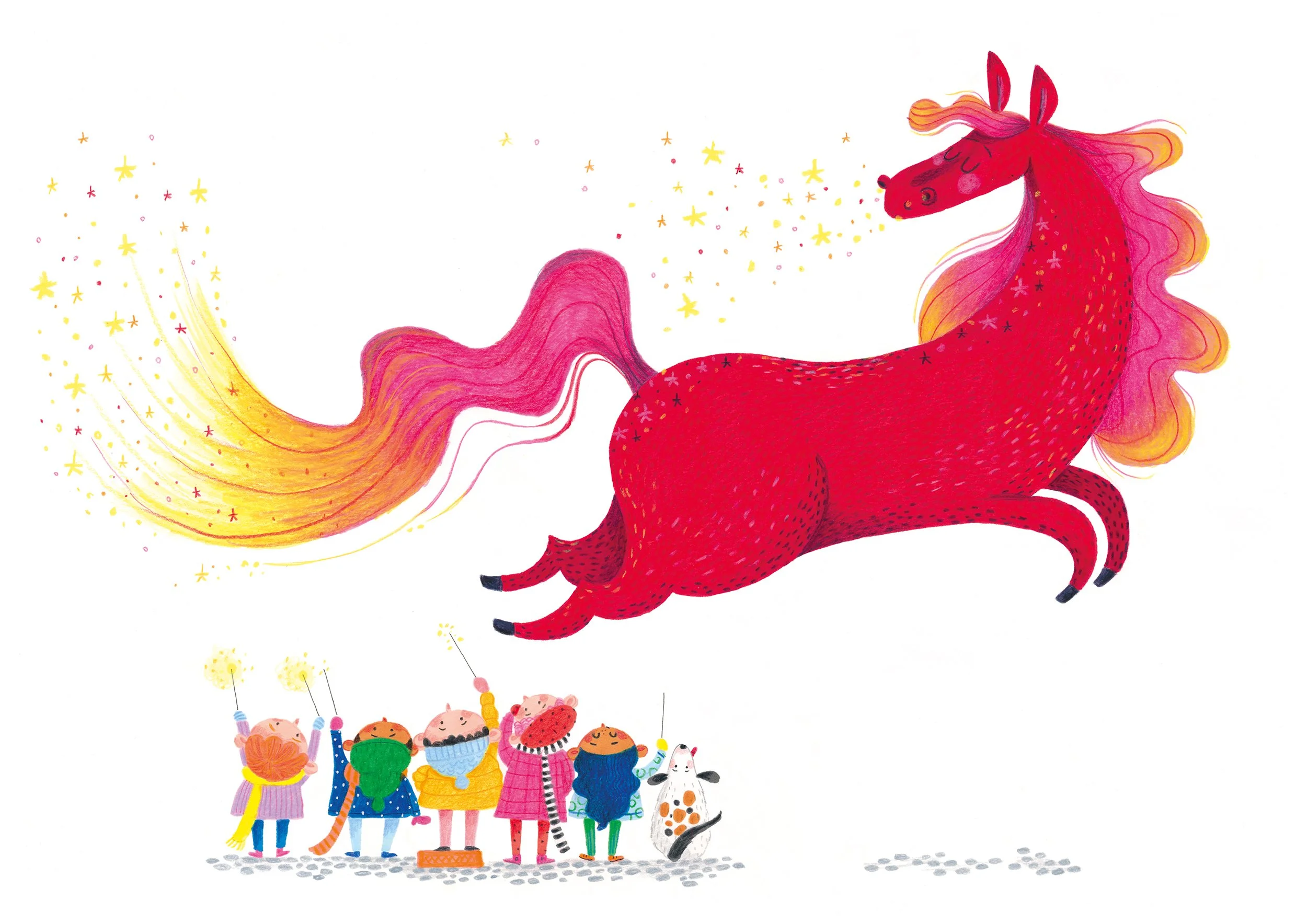 Chinese Lunar New Year Red Fire Horse