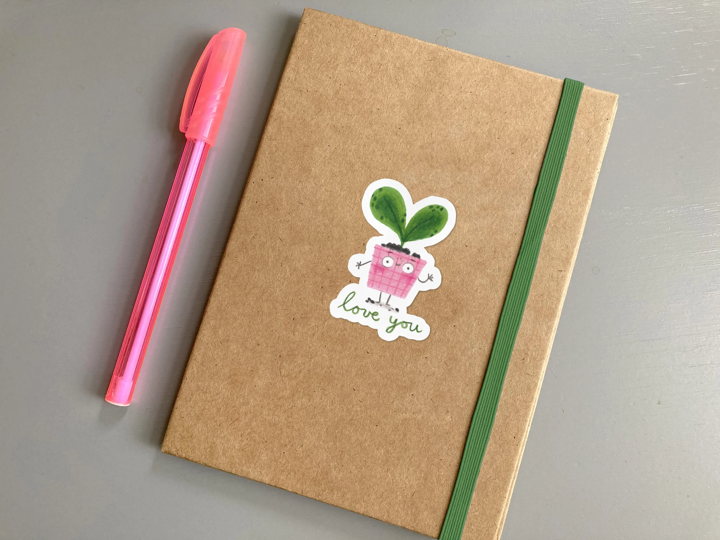 Plant love you sticker op boekje.jpg