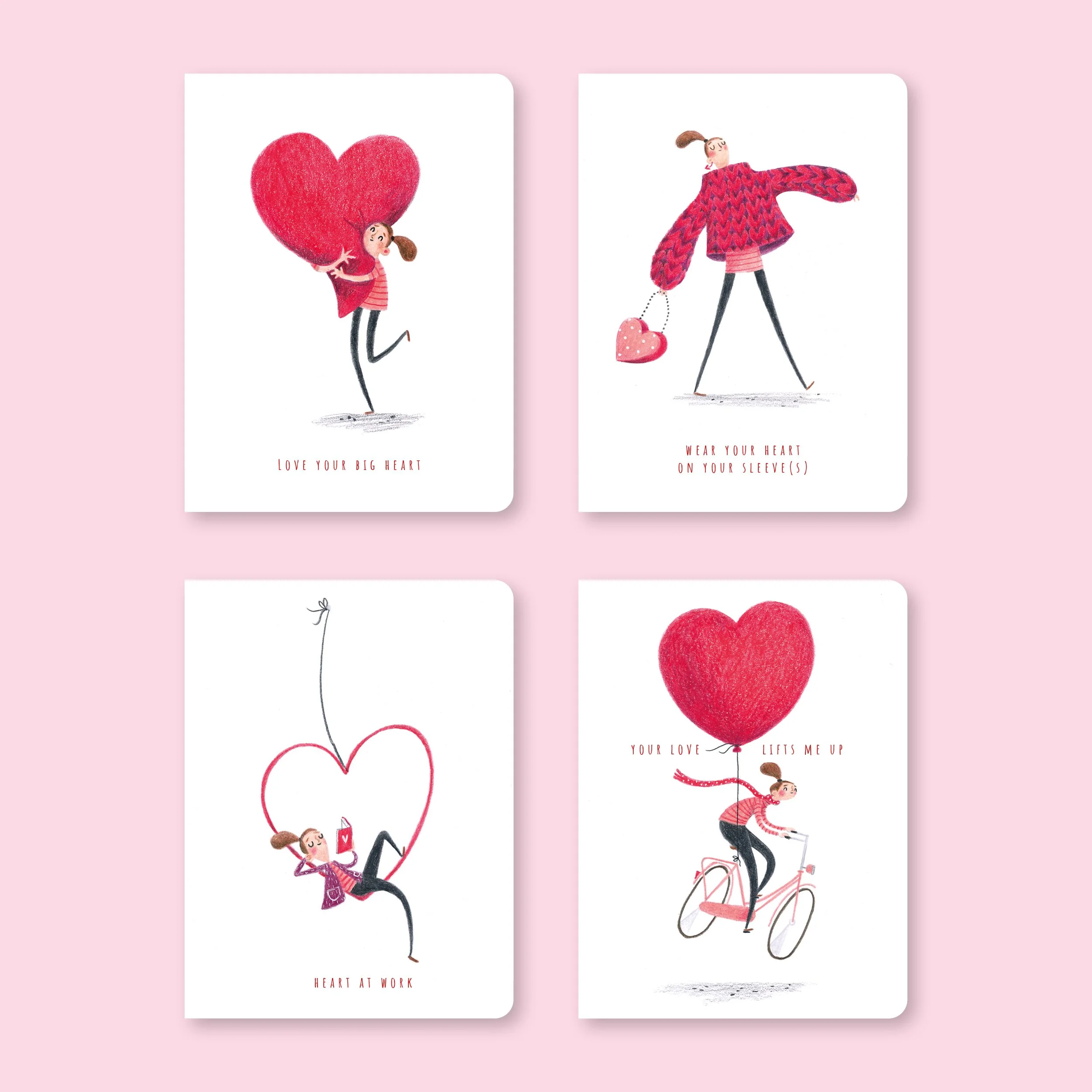 Valentines card set of 4