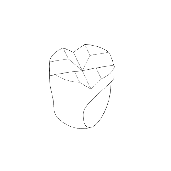Line drawing of a heart-shaped box with a lid, resembling a jewelry or gift box.