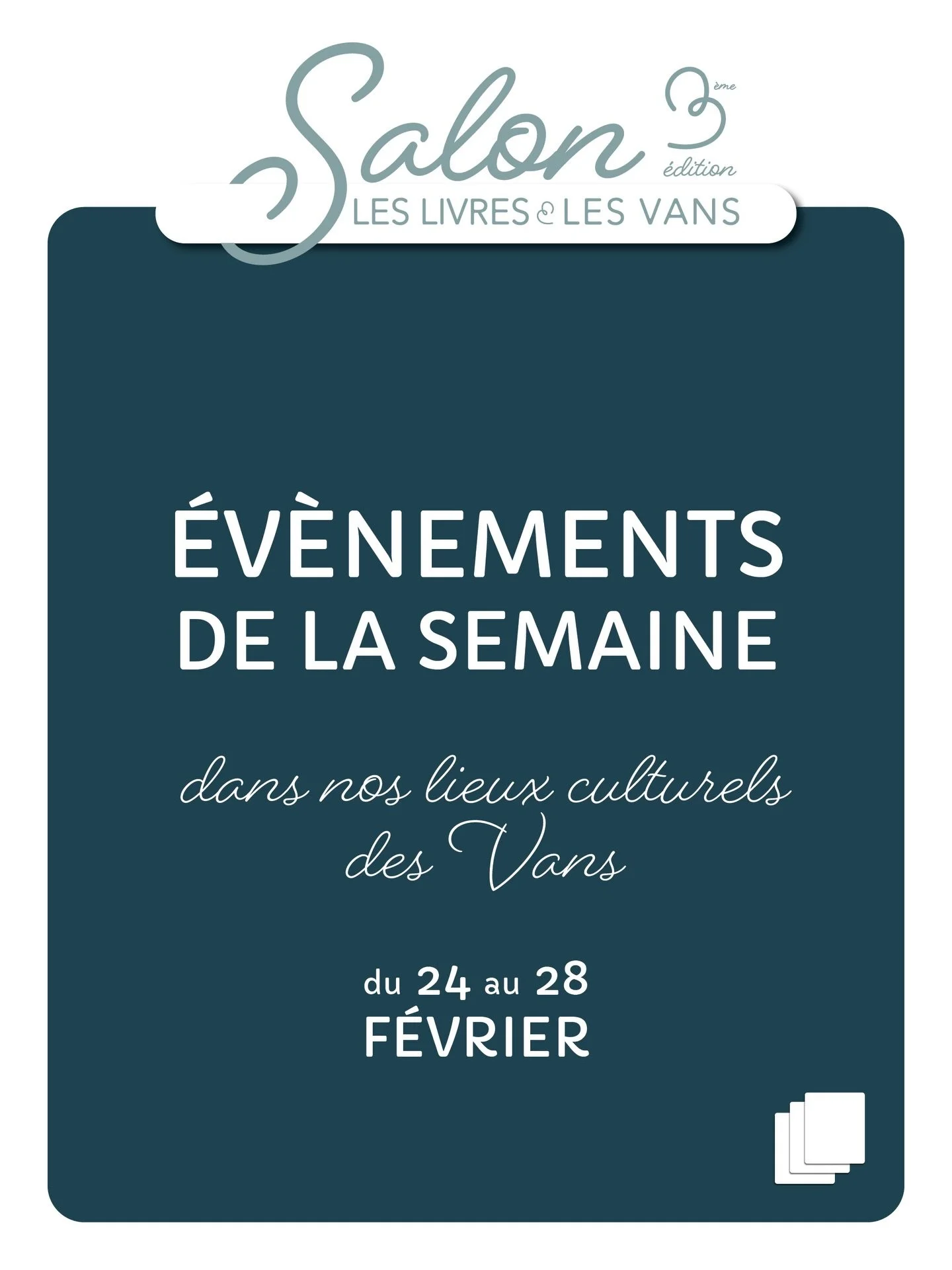 Quand les livres se partagent dans les lieux culturels des Vans 📖
 Pendant une semaine enti&egrave;re, le Salon du livre investit les lieux culturels des Vans : librairie, m&eacute;diath&egrave;que, cin&eacute;ma, caf&eacute;, associations&hellip; C