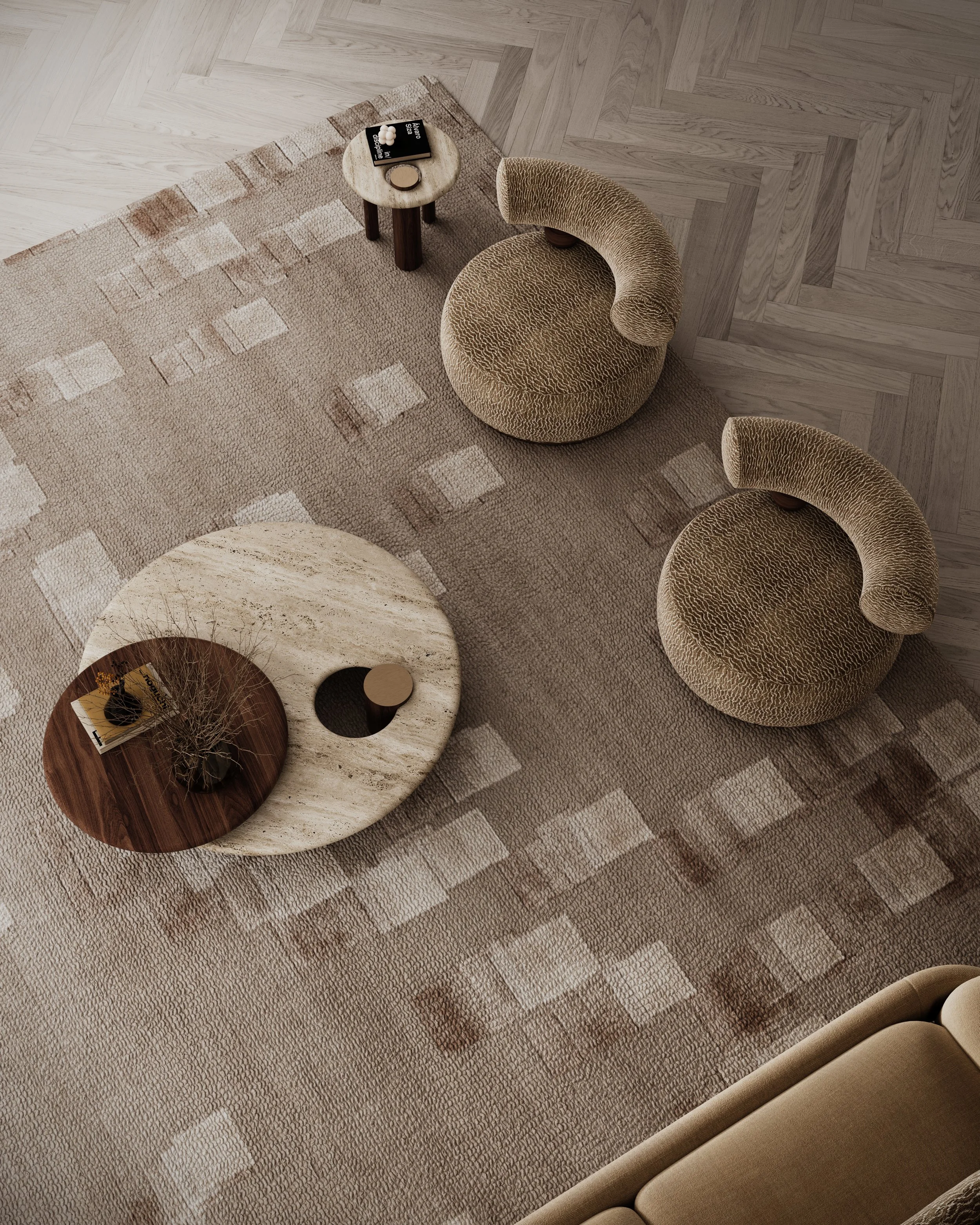 Aretha Armchair, Minca Coffee Table, Minca Side Table.