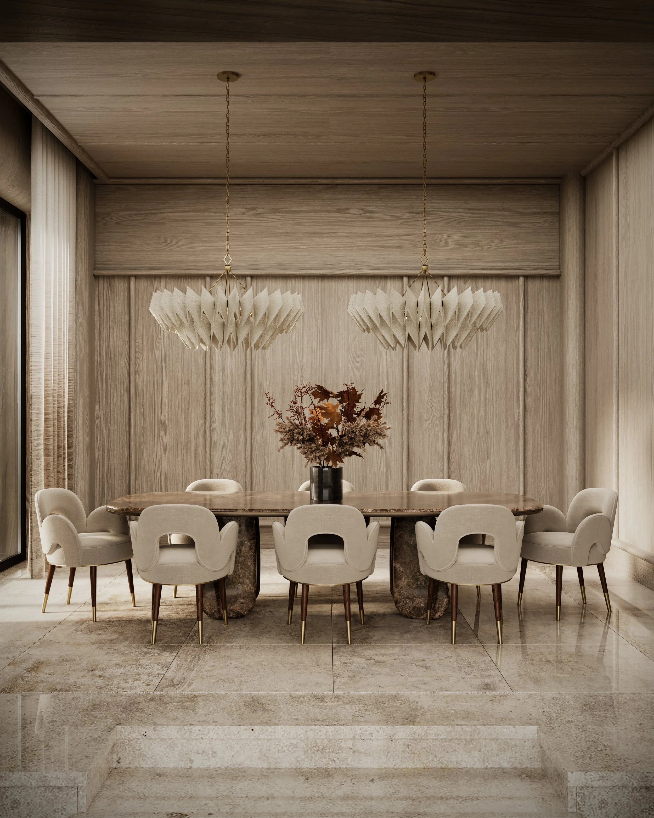 Amuse Chair, Vaggari Dining Table