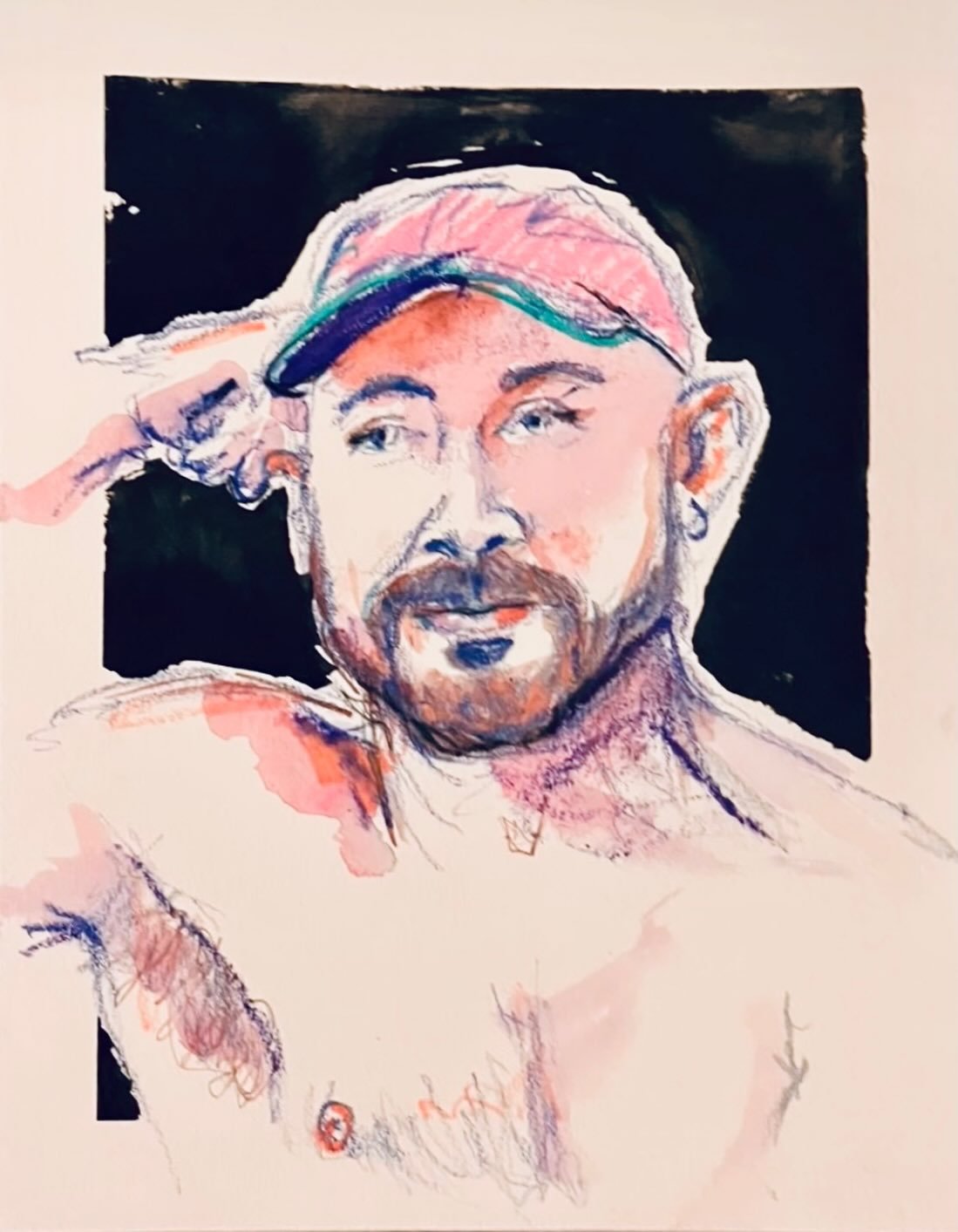 Birthday portrait by the great French artist @dmarcaje current artist in residence @village.berlin 

Your faerie Daddy is very proud 🥰