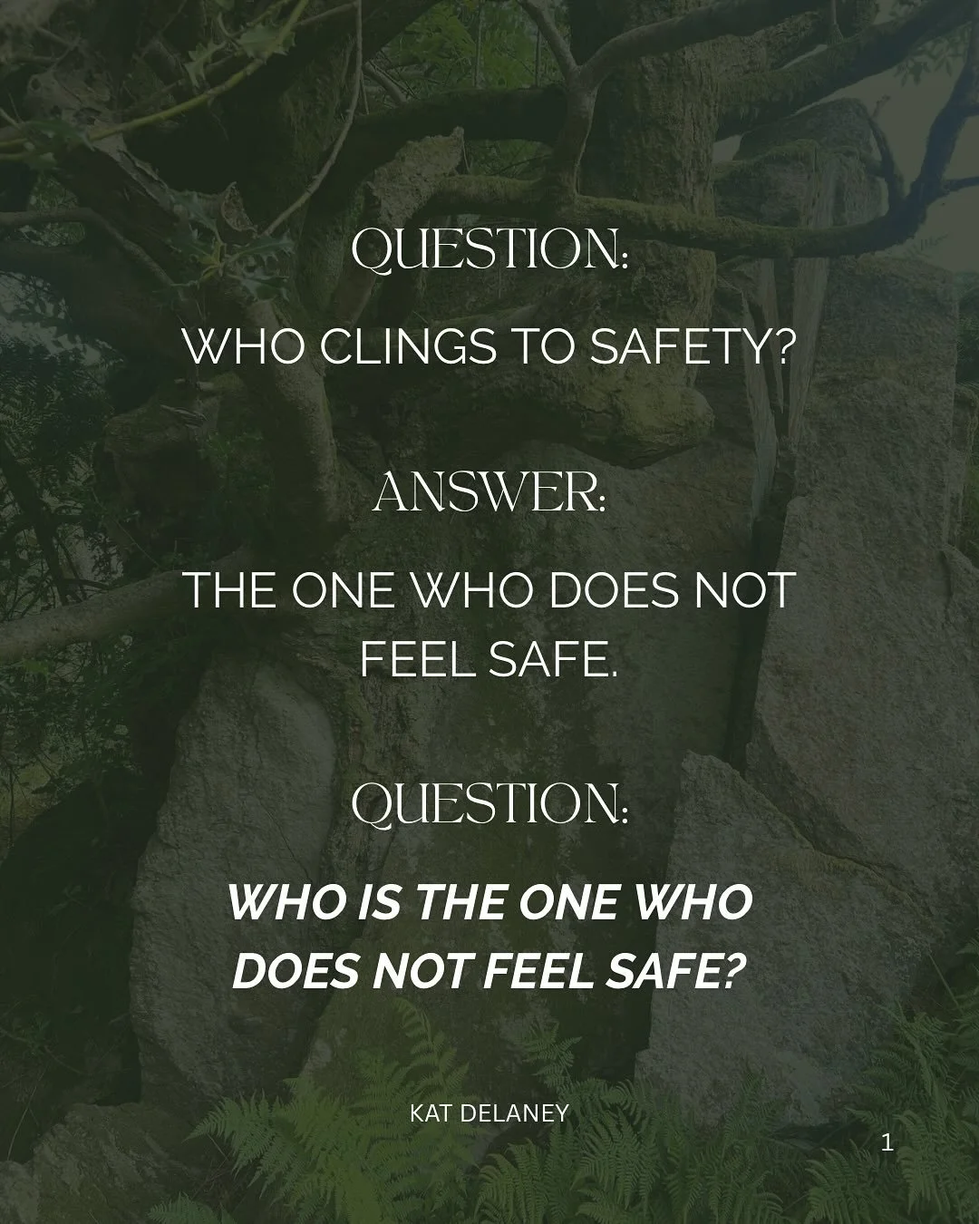 Who is the one who really feels unsafe? 
This is such an important enquiry into our experience of being human.

When we carry a deep sense of unsafety, our world can only show us that it is so 🌀 

By joining my monthly membership OF THE FIELD, you a
