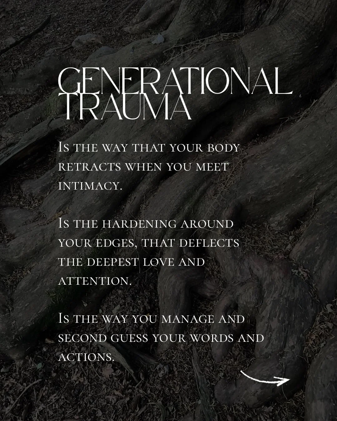 For generations, our ancestors have been managing their pain through suppression, addiction and projection. Creating patterns of holding and hardening that prevent the flow of life. 

You have a choice (even when it doesn&rsquo;t feel like it) to sta