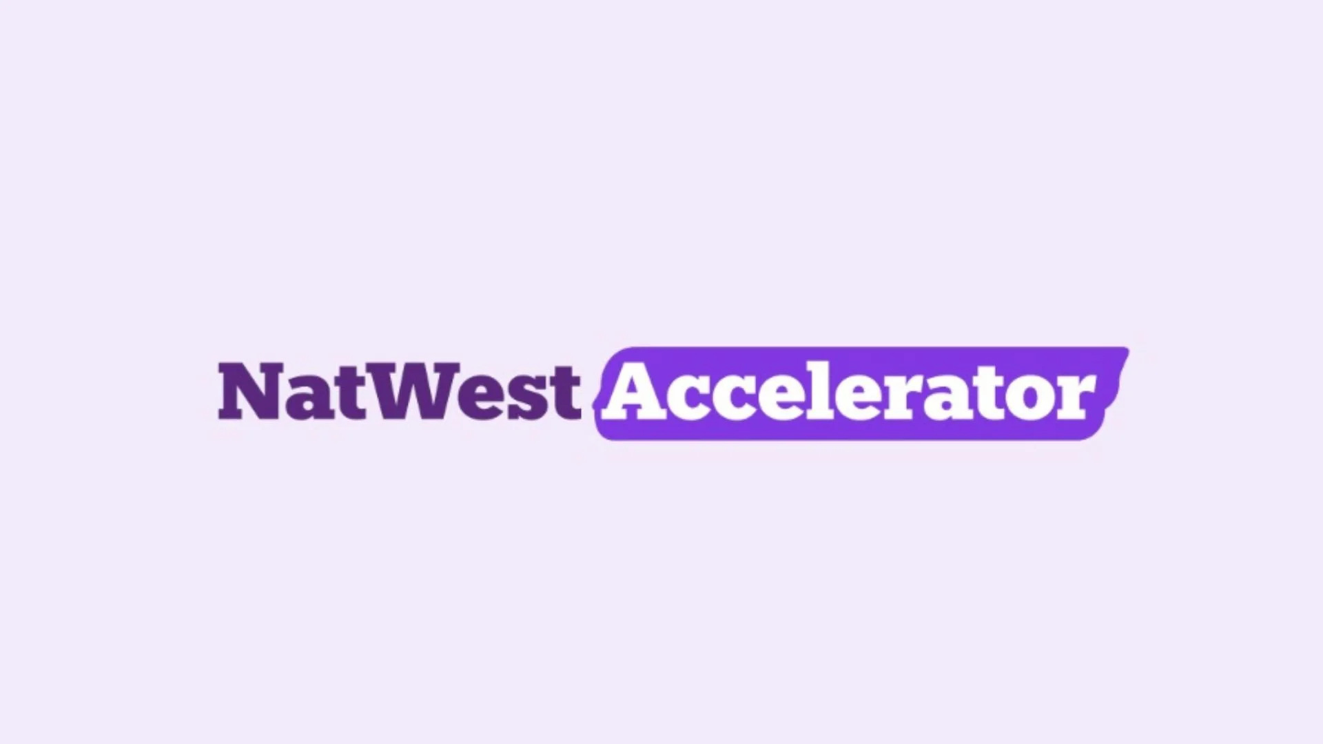 NatWest Accelerator logo on a light purple background.