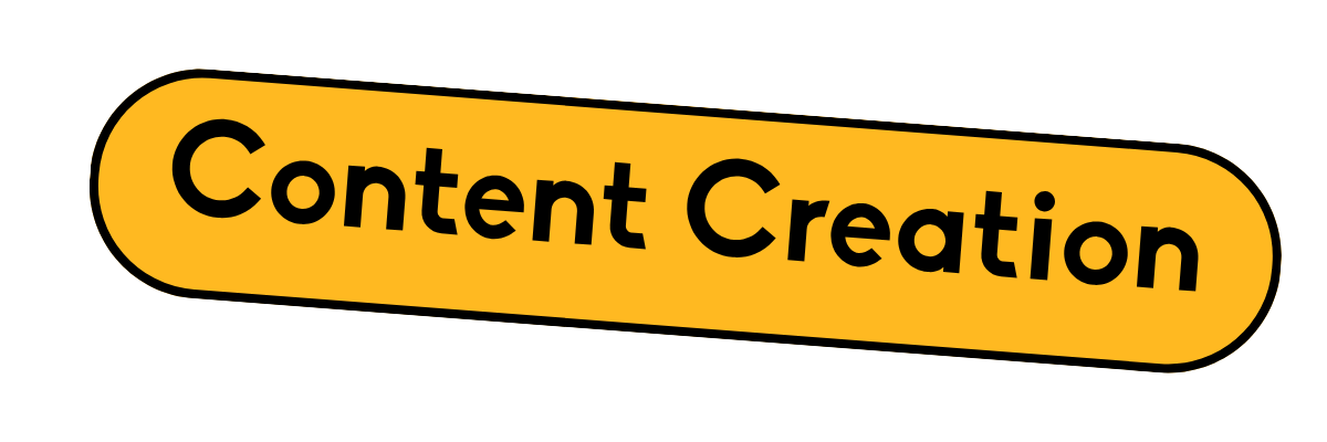 Yellow oval badge with black text that reads "Content Creation".