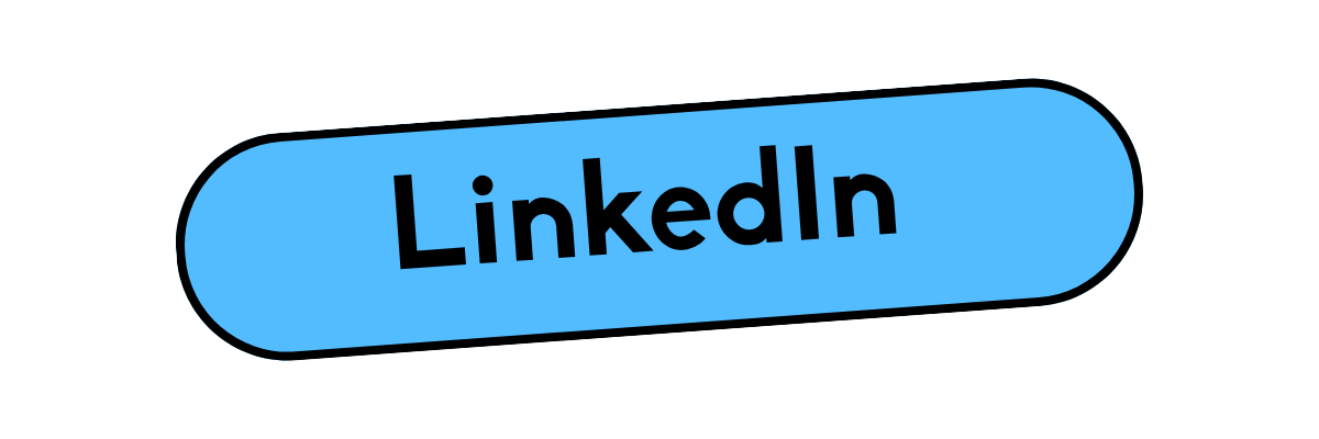 A blue button with the word 'LinkedIn' written in black text.