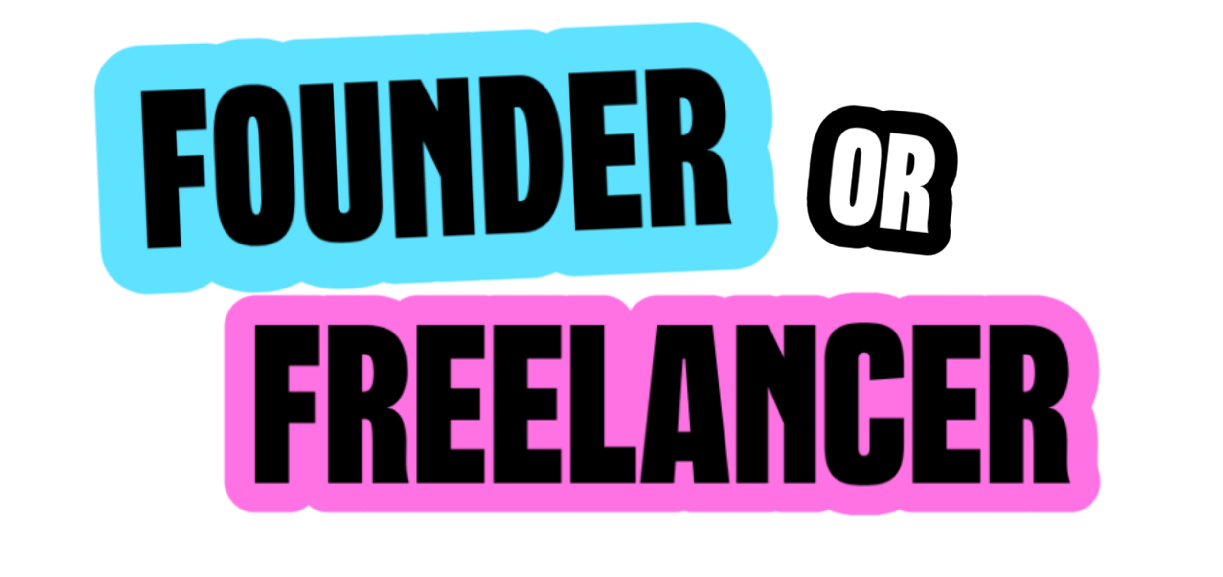 Comparison of logos: one labeled 'Founder' in a blue chat bubble and another labeled 'Fellow' in a pink chat bubble.