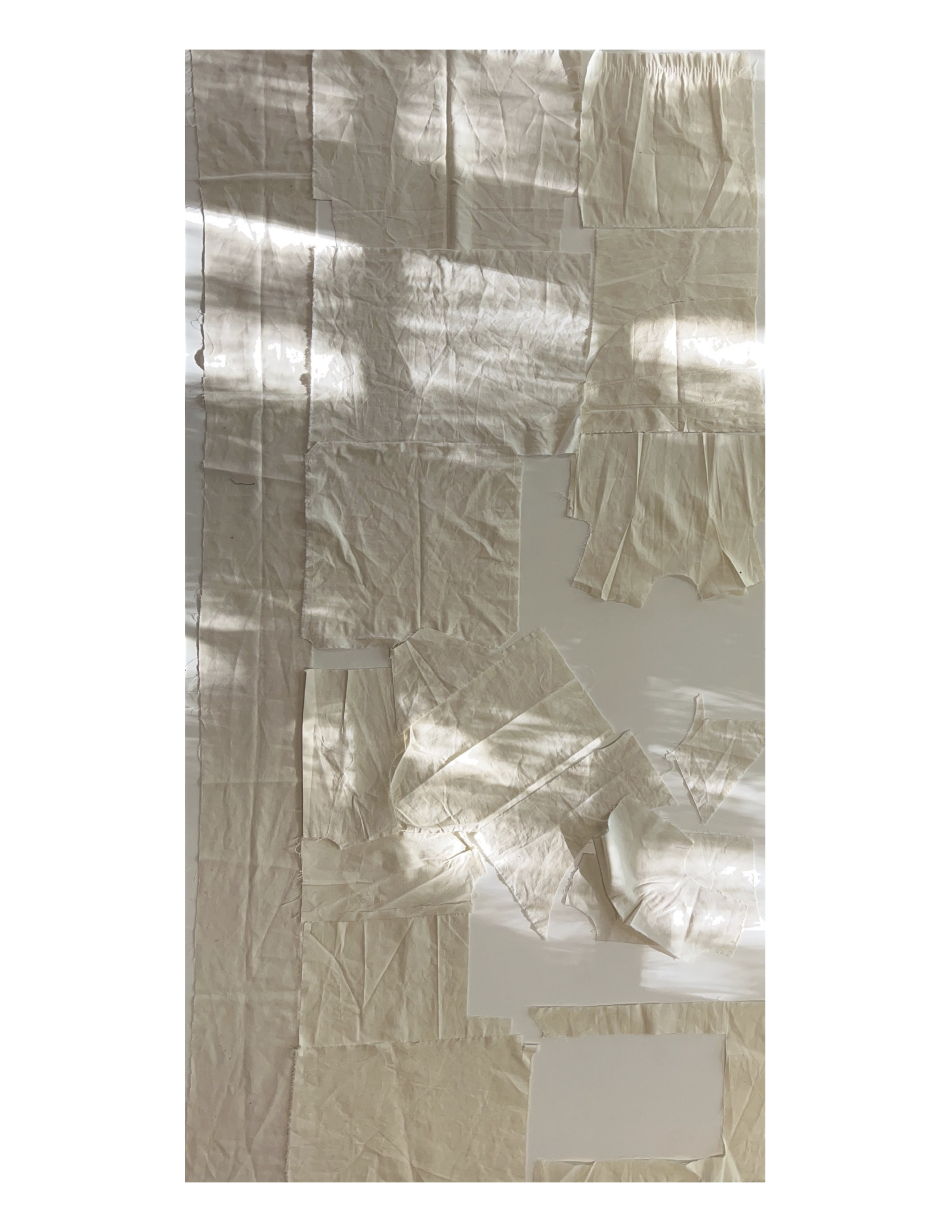 Laid-out scrap fabric