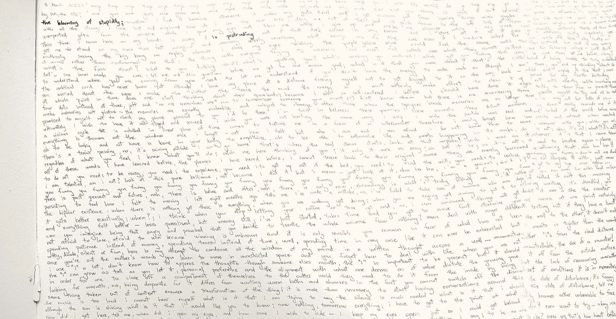 Writings on the outside of the wall