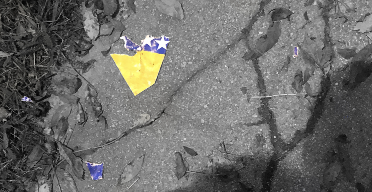 A torn national flag