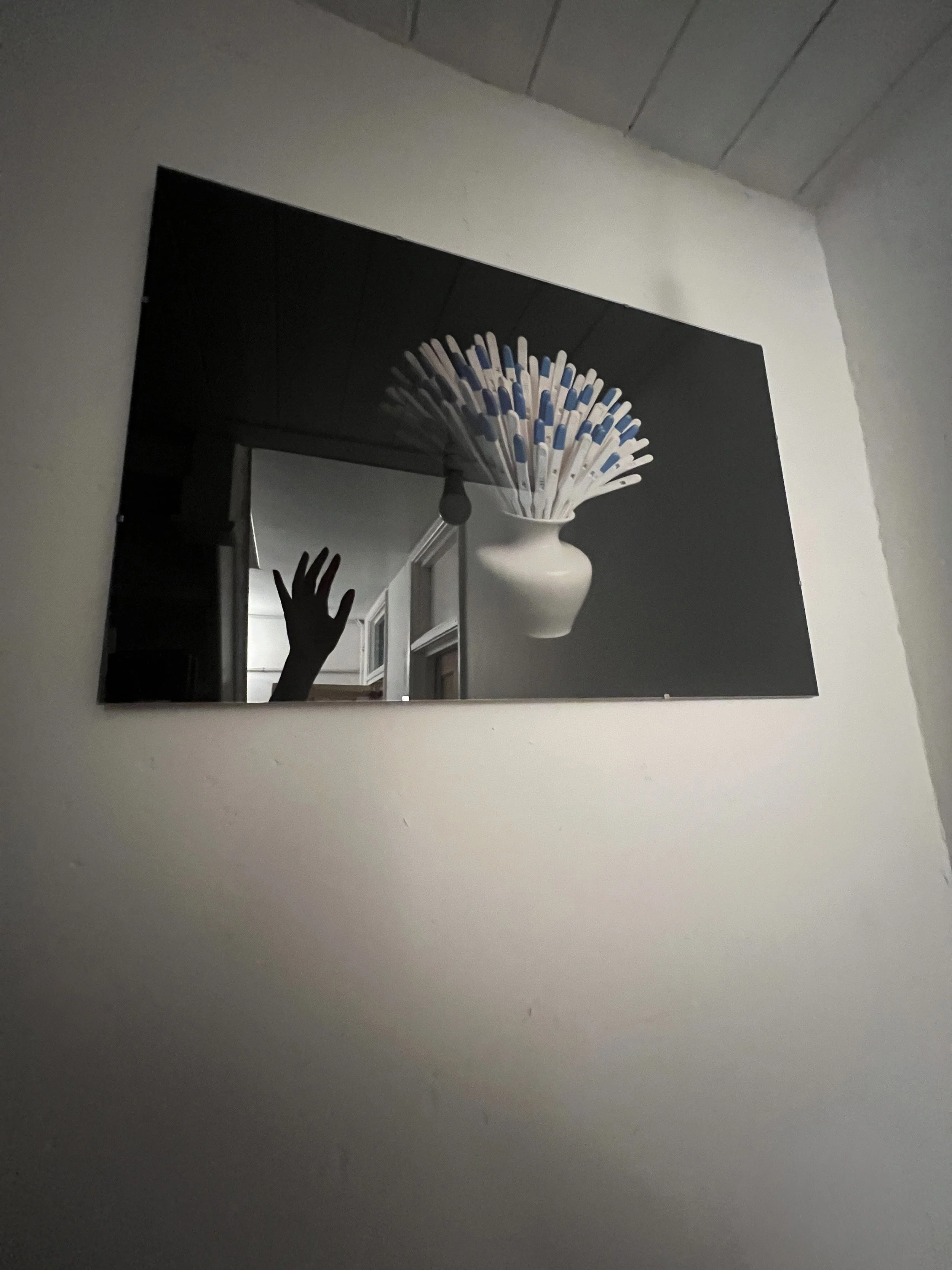 An artwork by Bedra Šahbaz, titled “Memento Flowers” at the “For Me, Being A Woman” exhibition at the Grounds Gallery