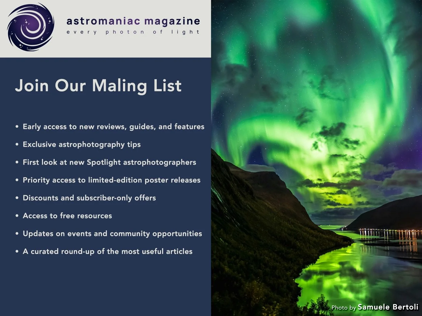Last chance to join our mailing list before our upcoming newsletter, packed with insights, promos, discount codes for astrophotography gear, exclusive contests and a lot more. Don&rsquo;t miss out. Subscribe Now 🌌 
Link in Bio 🔗 

#astrohotography 