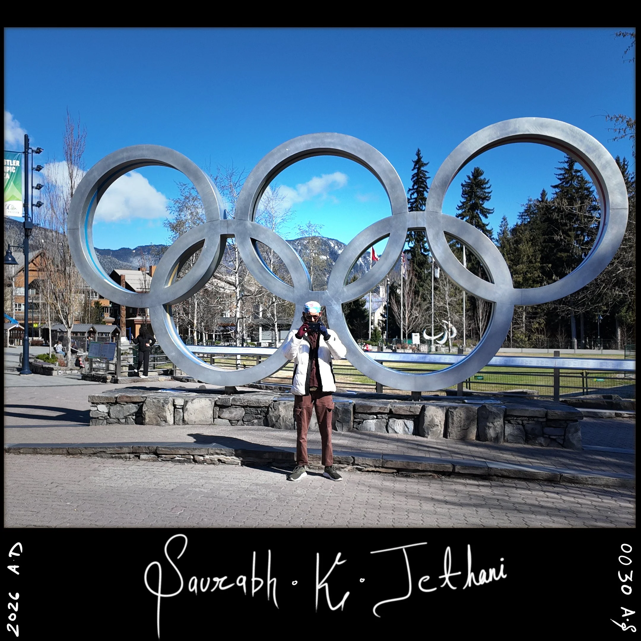 Saurabh Jethani at Whistler Village 2026 AD. 0030 AS. Voting for Spring Olympics 2030. P