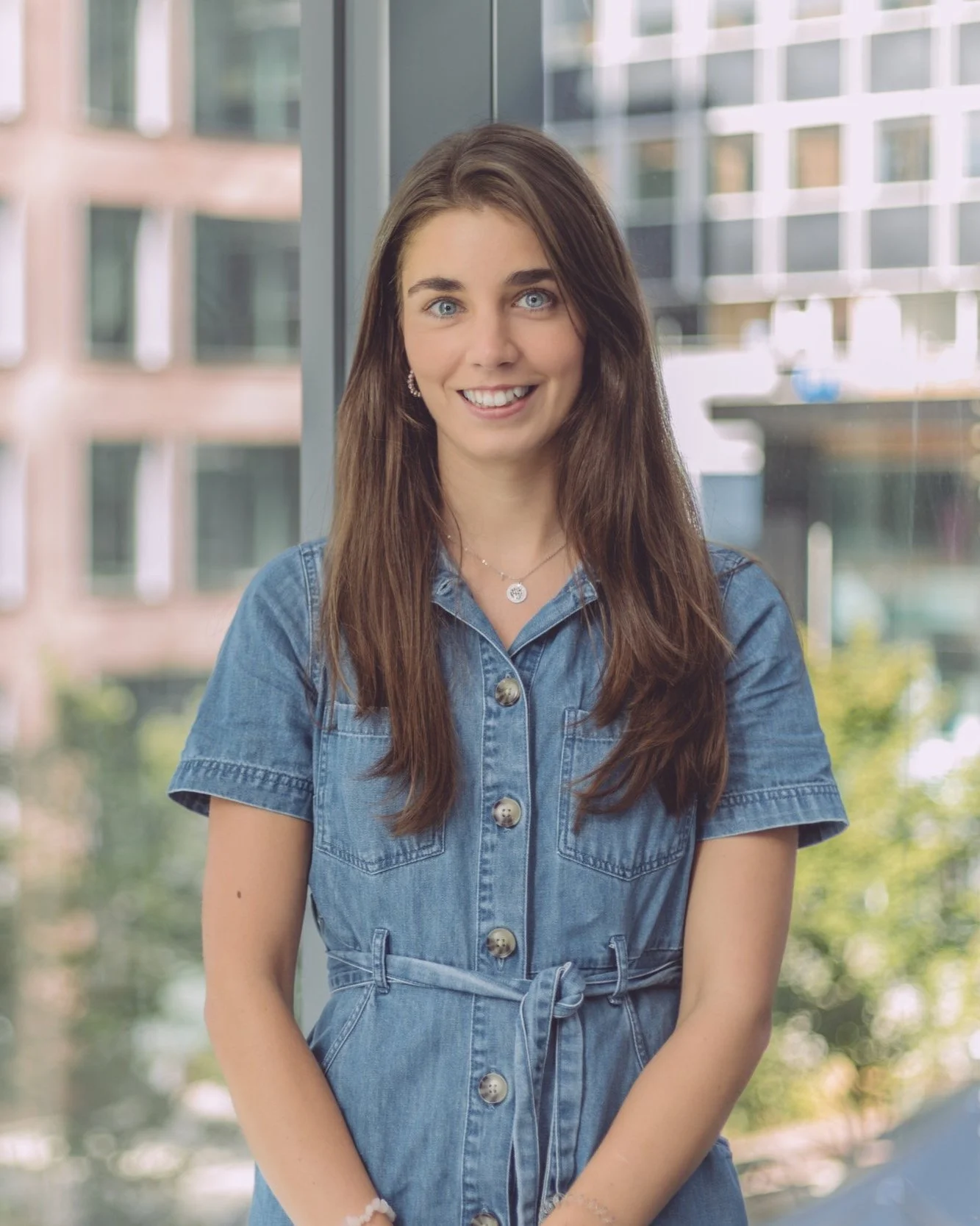 A headshot of an office worker